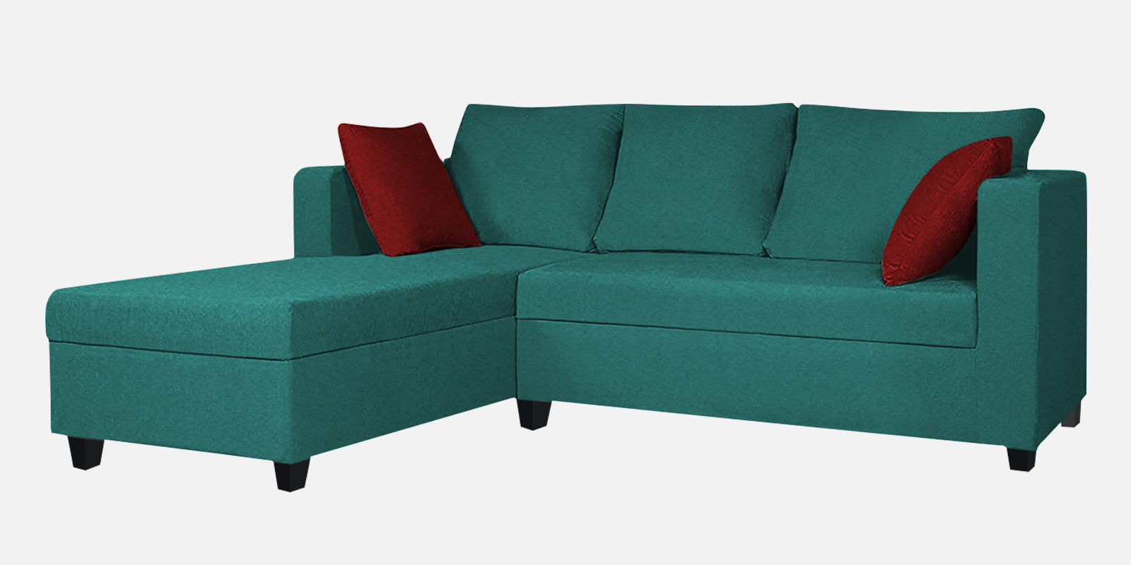 Nebula Fabric RHS Sectional Sofa (2+Lounger) In Sea Green Colour - Febonic Living