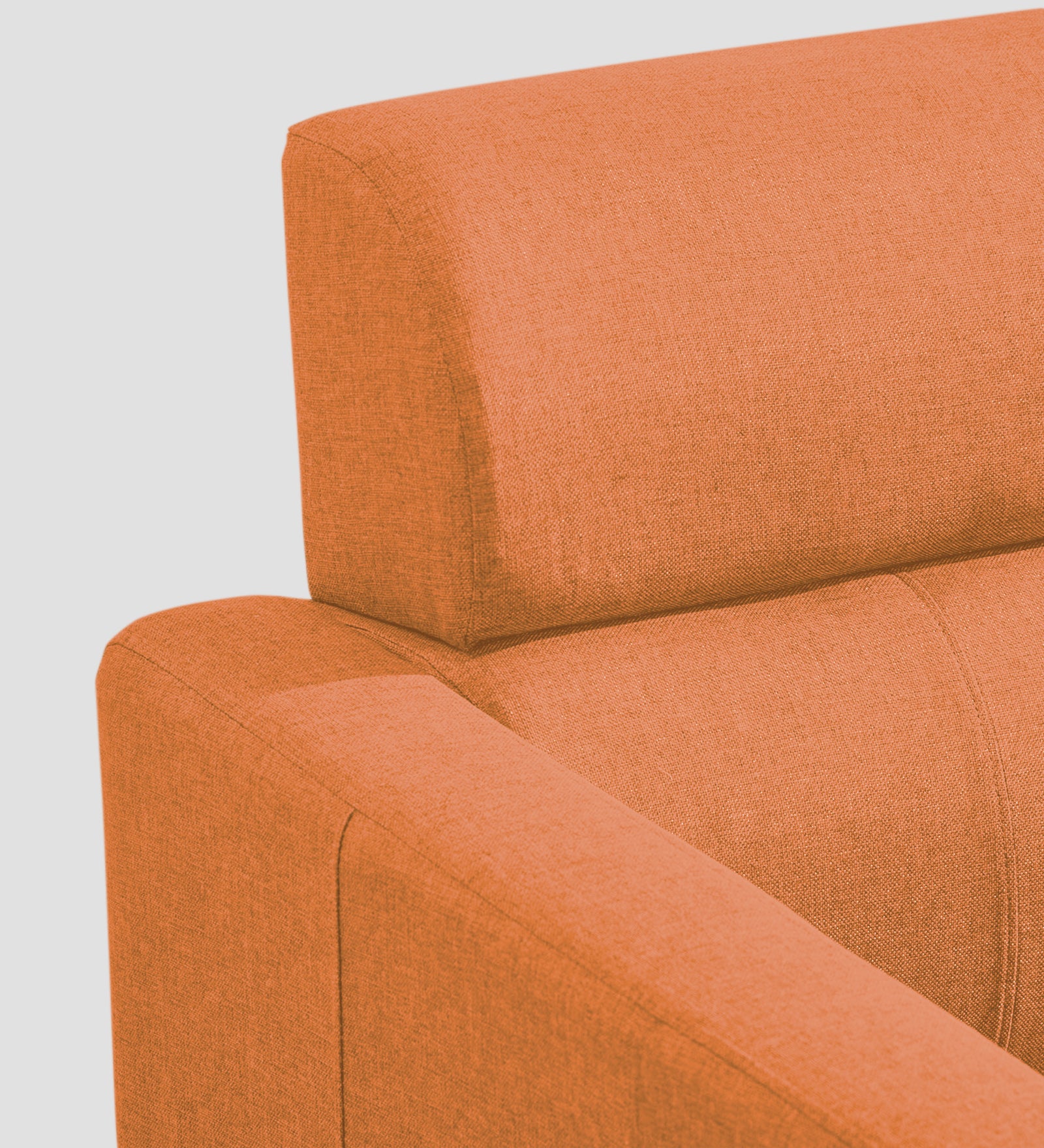 Devo Fabric 1 Seater Sofa In Dark Orange Colour - Febonic Living