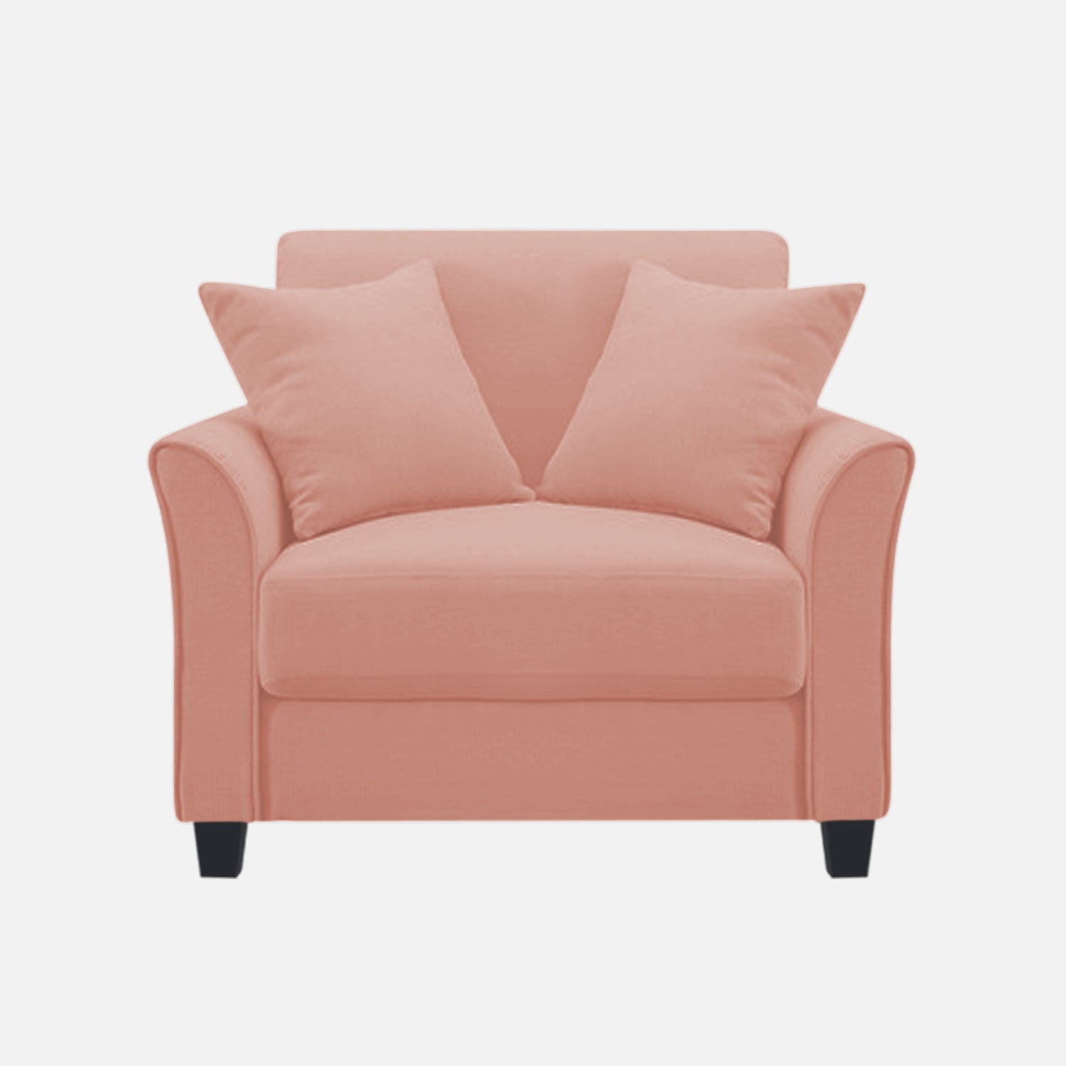 Daroo Velvet 1 Seater Sofa In Blush Pink Colour