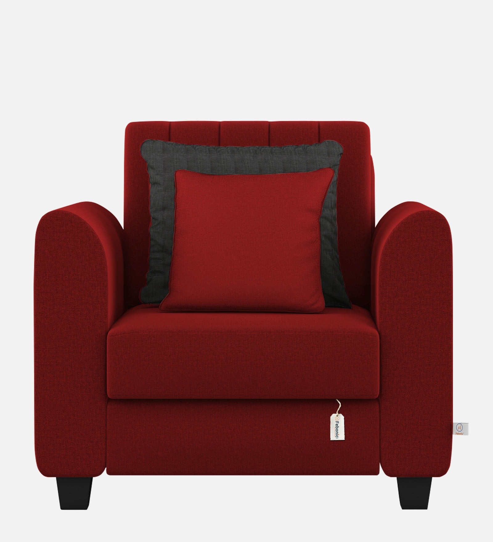 Cosmic Fabric 1 Seater Sofa In Blood Maroon Colour - Febonic Living