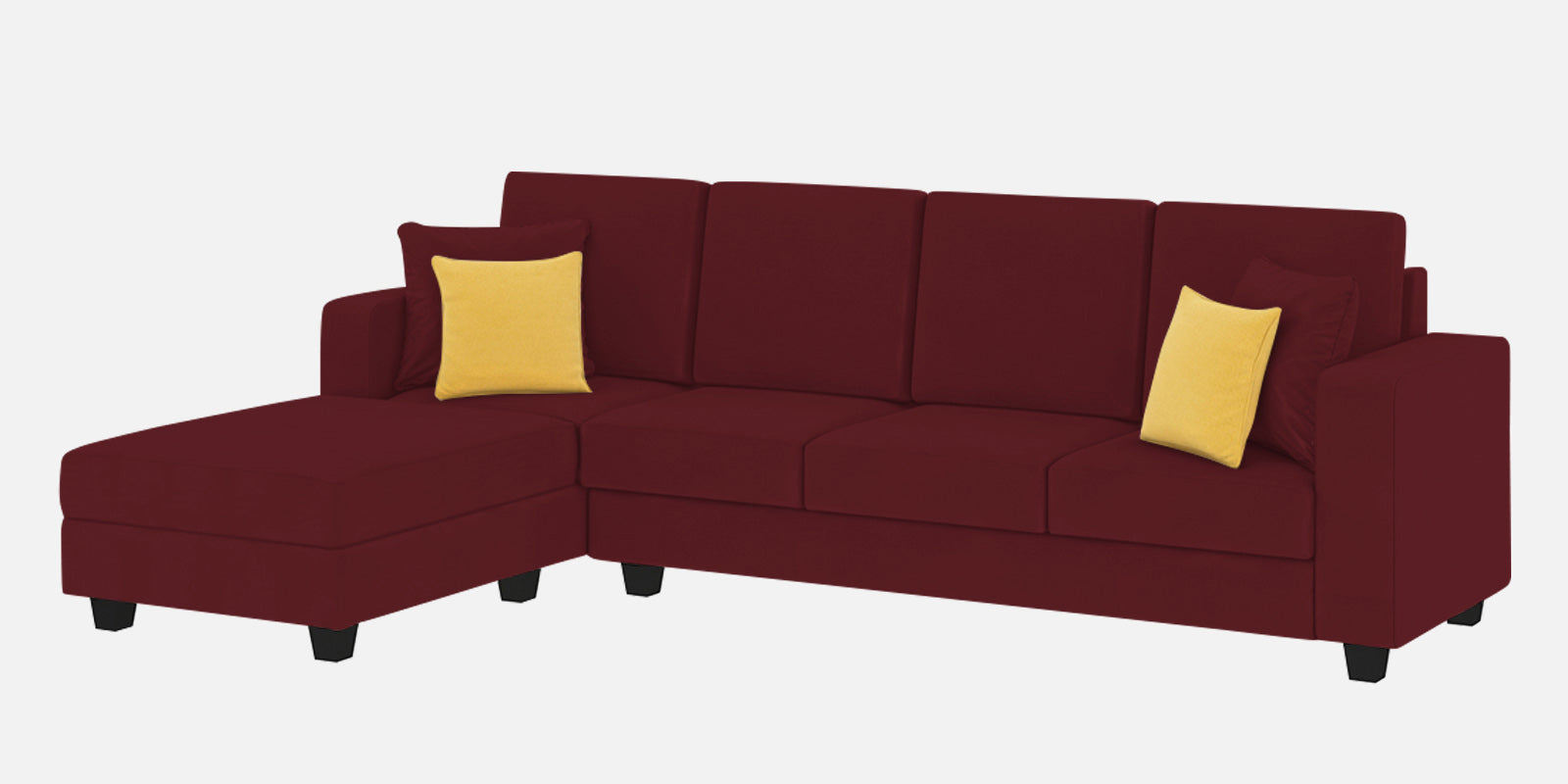 Nabi Fabric RHS Sectional Sofa (3+Lounger) In Blood Maroon Colour - Febonic Living