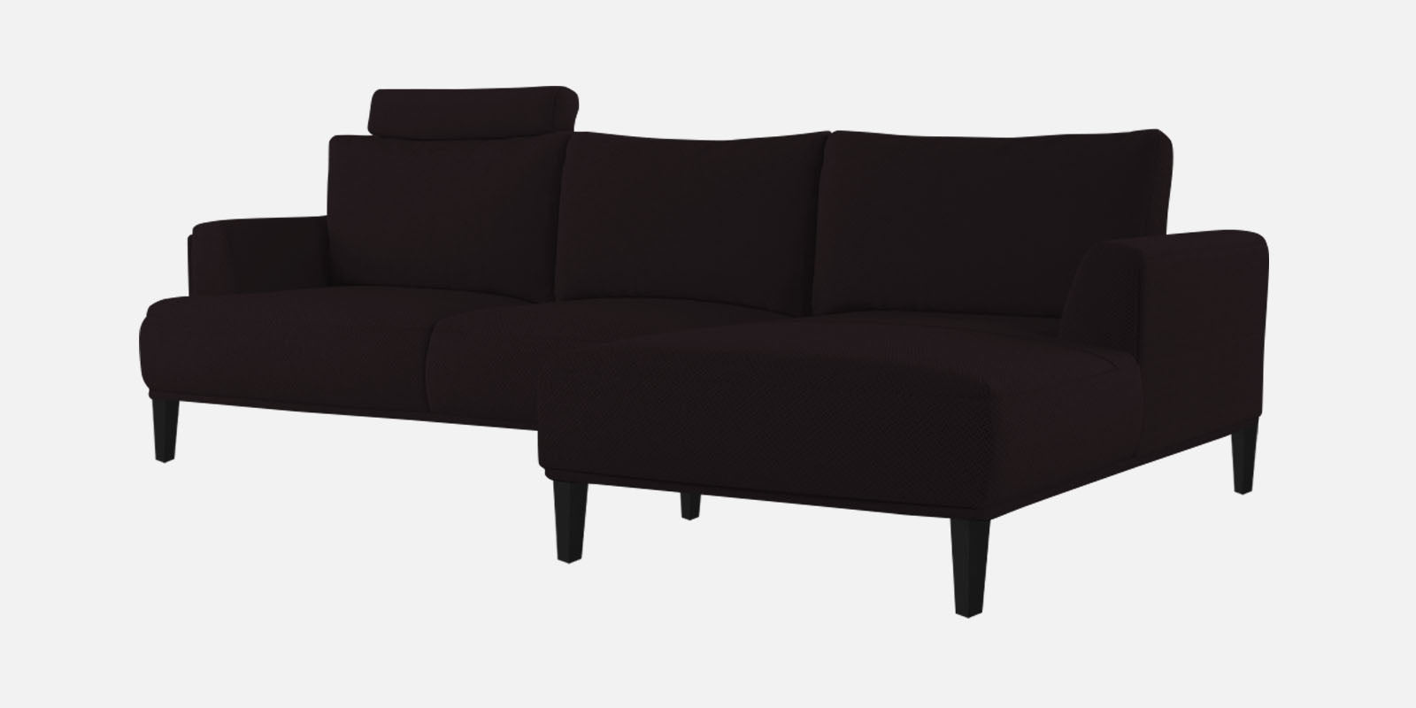 Como Fabric RHS Sectional Sofa (3+Lounger) In Cara Brown Colour - Febonic Living