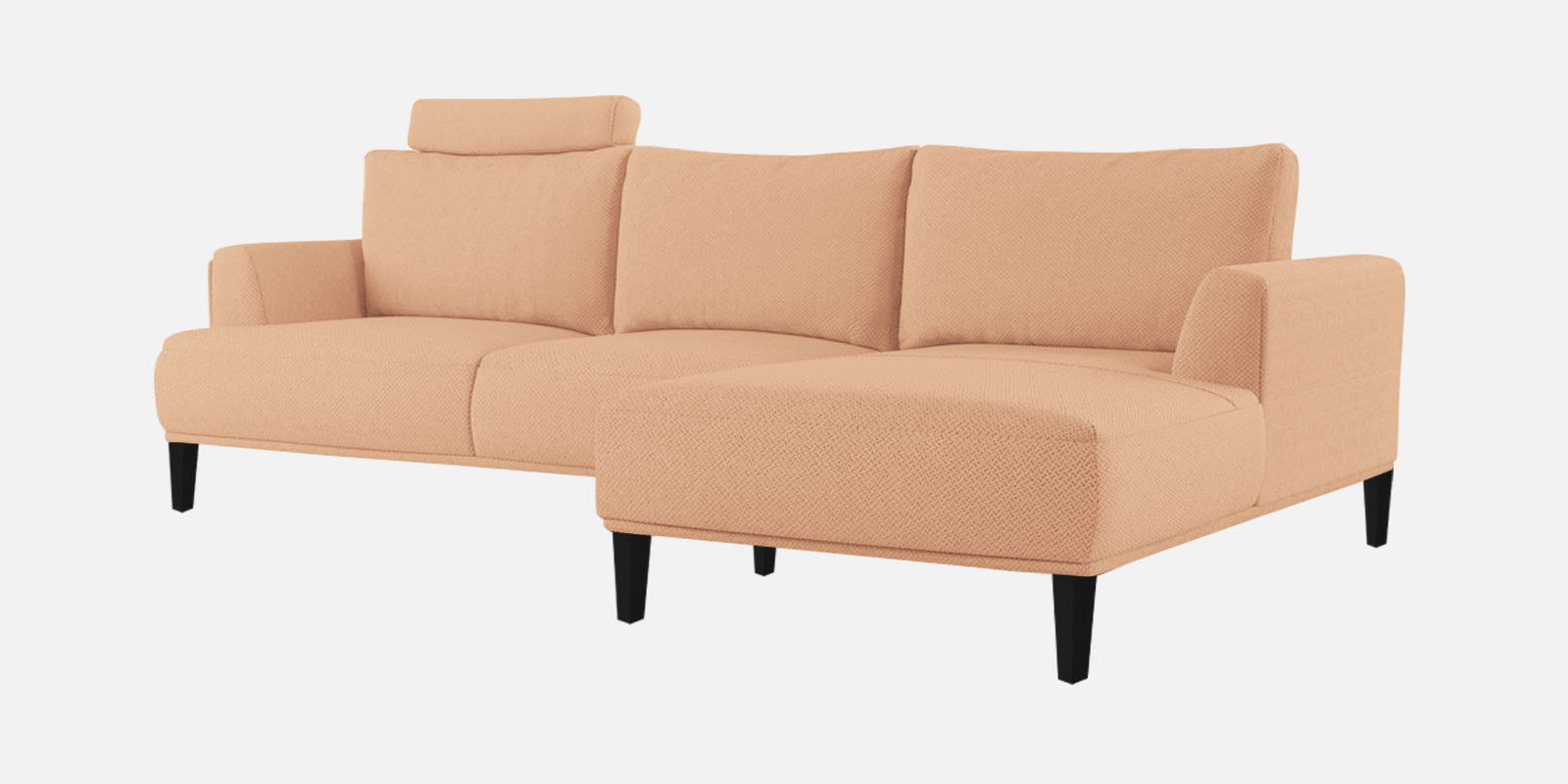 Como Fabric RHS Sectional Sofa (3+Lounger) In Cosmic Beige Colour - Febonic Living