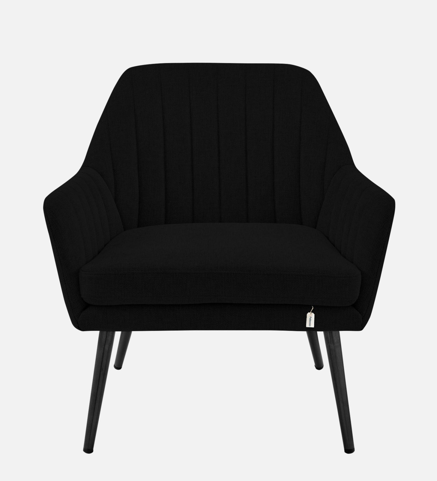 Bella Fabric Arm Chair In Zed Black Colour - Febonic Living