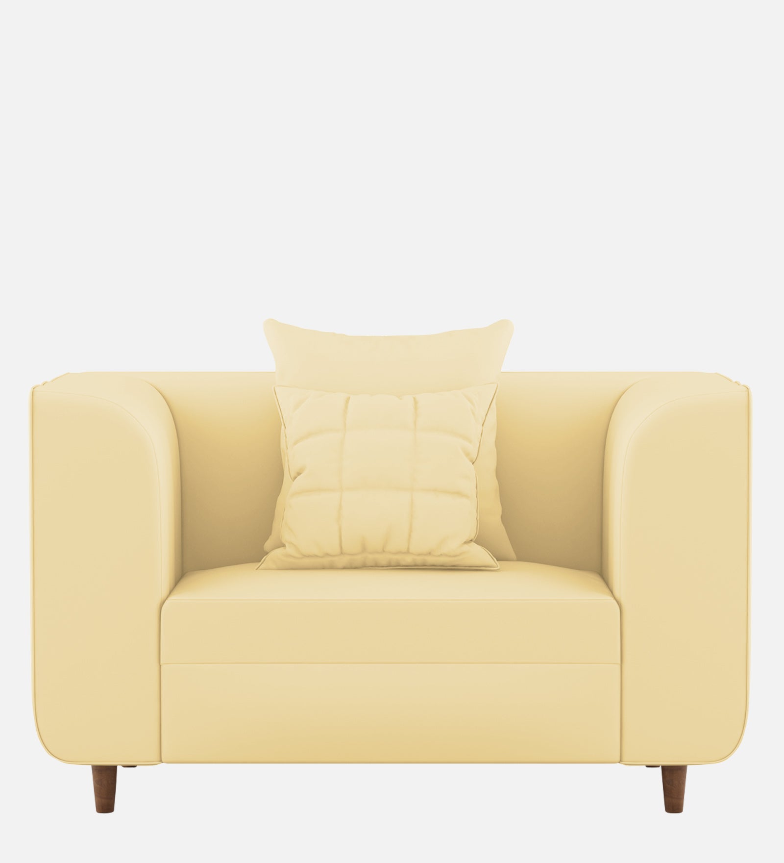 Sumo Velvet 1 Seater Sofa In Sandy Beige Colour - Febonic Living