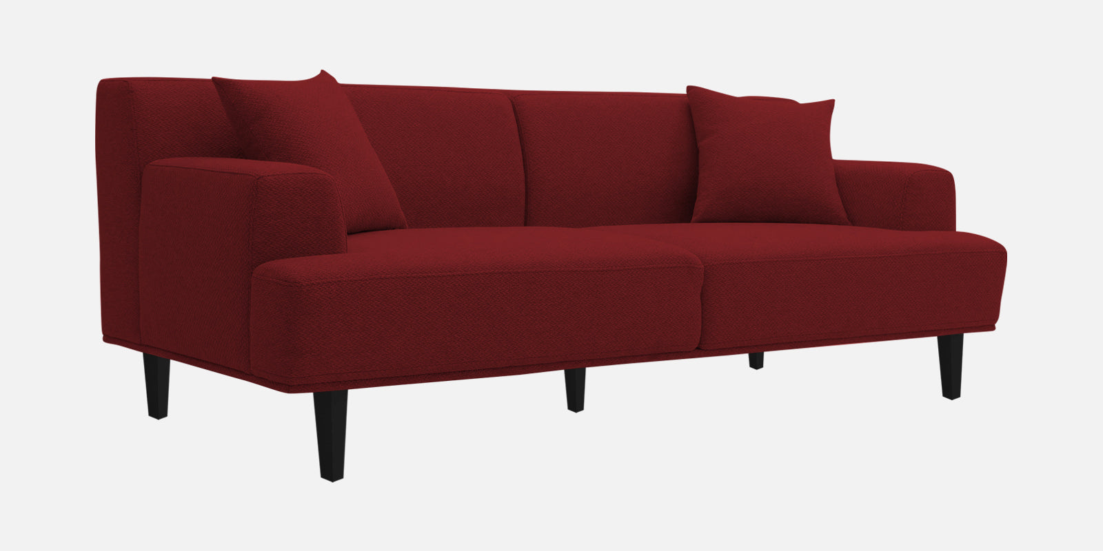 Cobby Fabric 3 Seater Sofa In Corel Red Colour - Febonic Living