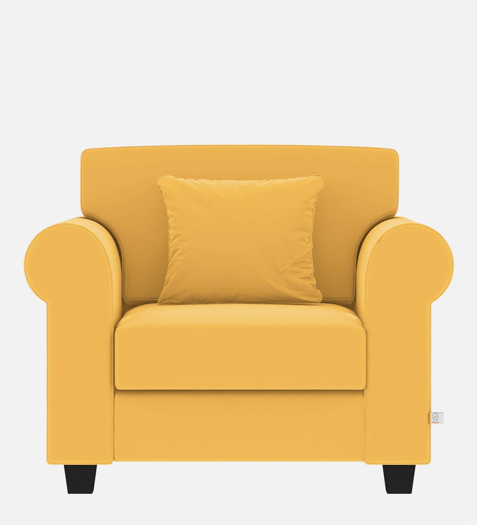 Numonk Velvet 1 Seater Sofa In Turmeric yellow Colour - Febonic Living