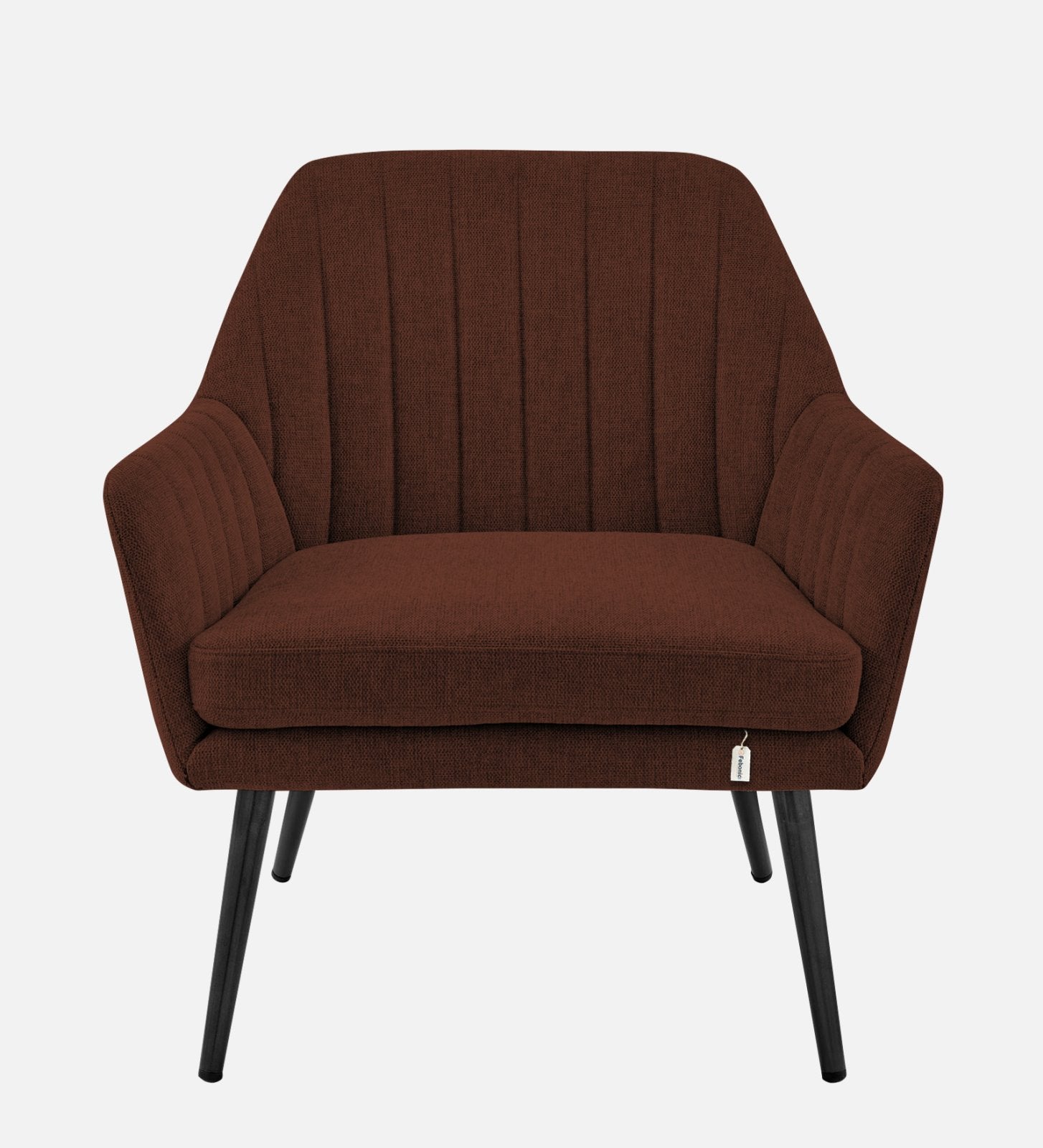 Bella Fabric Arm Chair In Coffee Brown Colour - Febonic Living