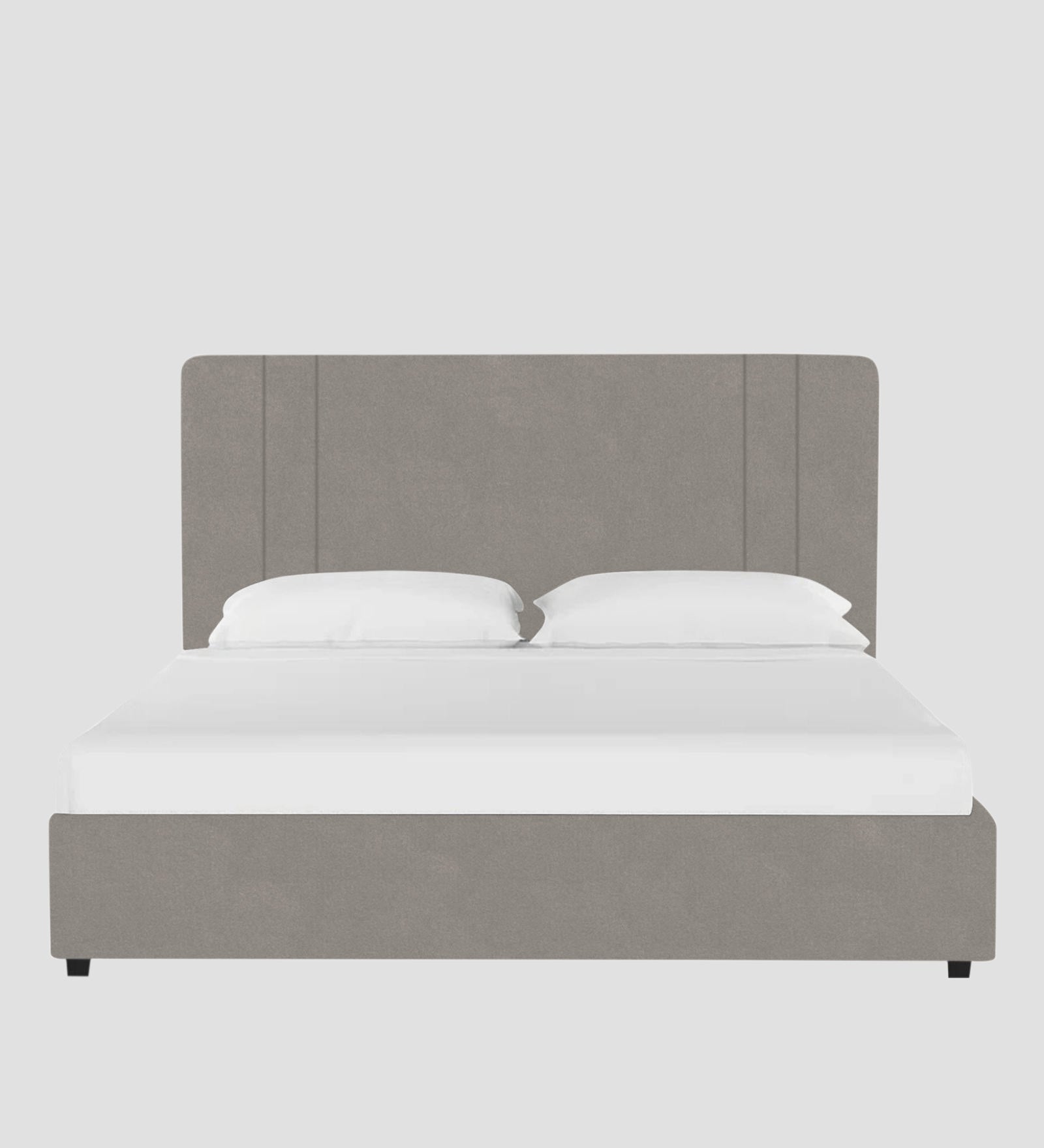 Asyra Velvet Queen Size Bed in Echo Grey Colour With Box Storage - Febonic Living