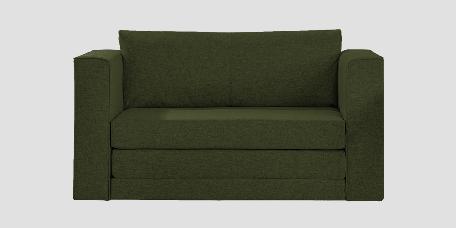 Kenia Fabric 2 Seater Foldable Sofa Cum Bed In Olive Green Colour - Febonic Living