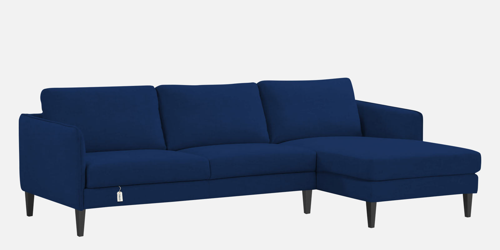 Piku Fabric LHS Sectional Sofa (3+Lounger) In Royal Blue Colour - Febonic Living