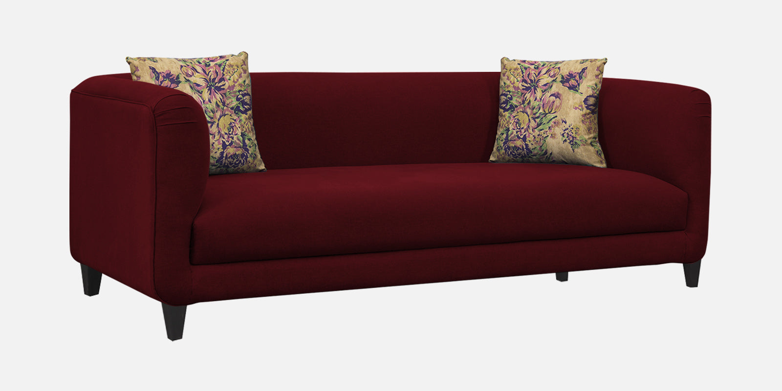 Niki Fabric 3 Seater Sofa In Ruby Red Colour - Febonic Living