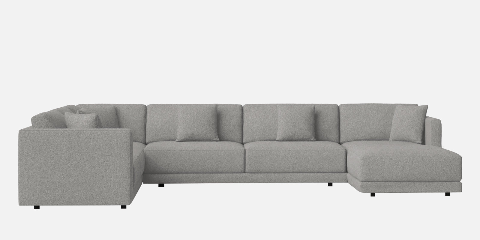 Carlin Fabric LHS 8 Seater Sectional Sofa In Lit Grey Colour - Febonic Living