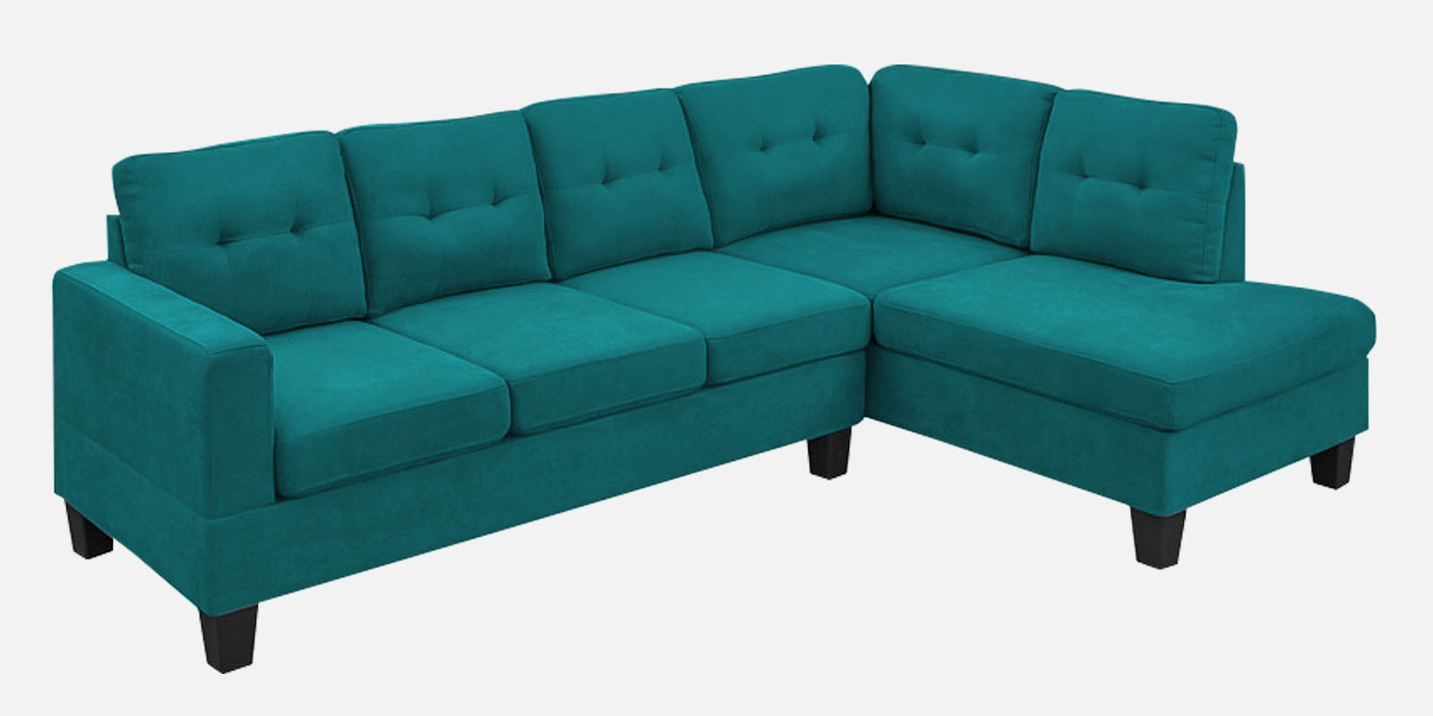 Thomas Fabric LHS Sectional Sofa (3+Lounger) In Sea Green Colour - Febonic Living