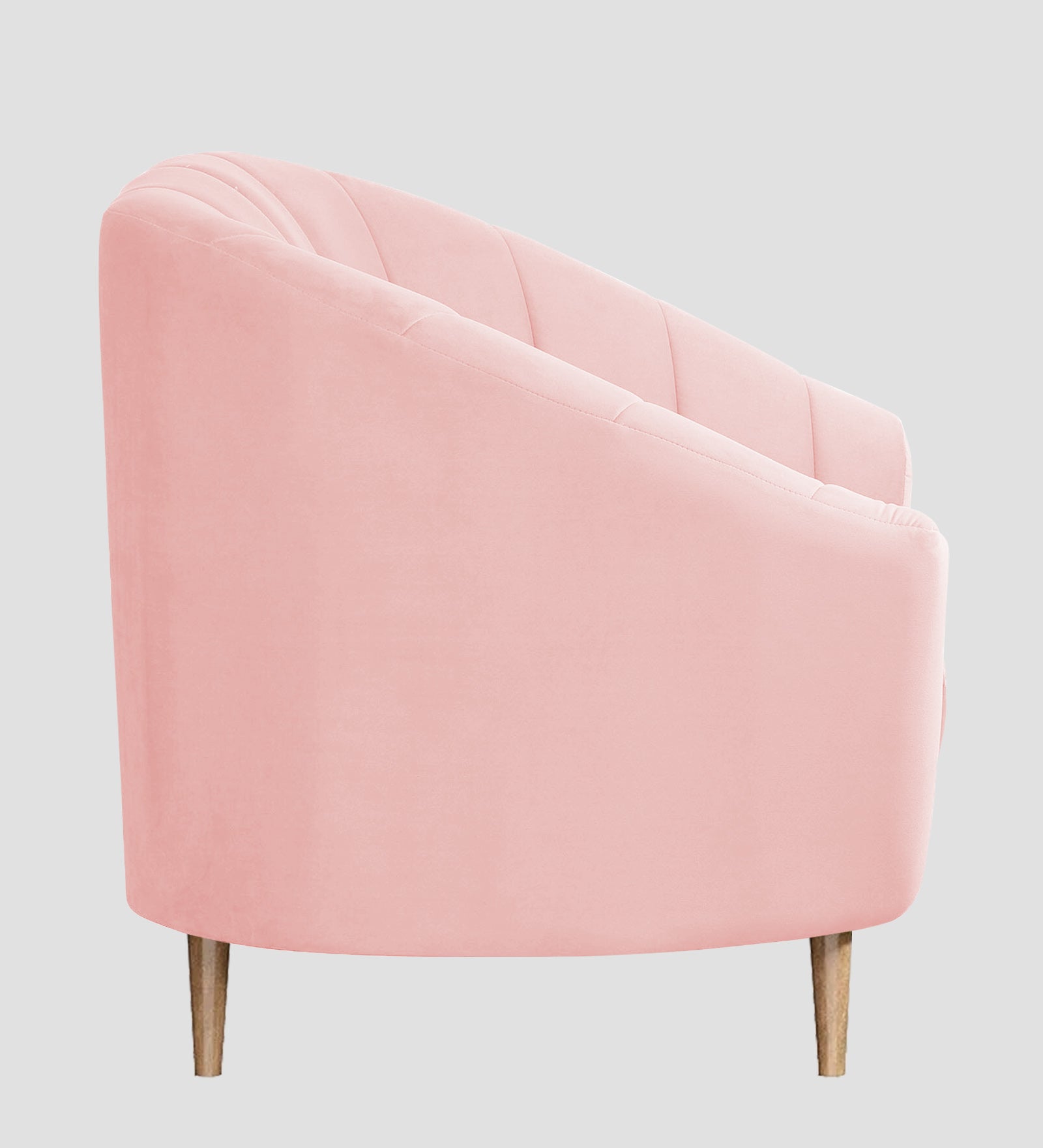 Kaylee Velvet 1 Seater Sofa In Millennial Pink Colour - Febonic Living