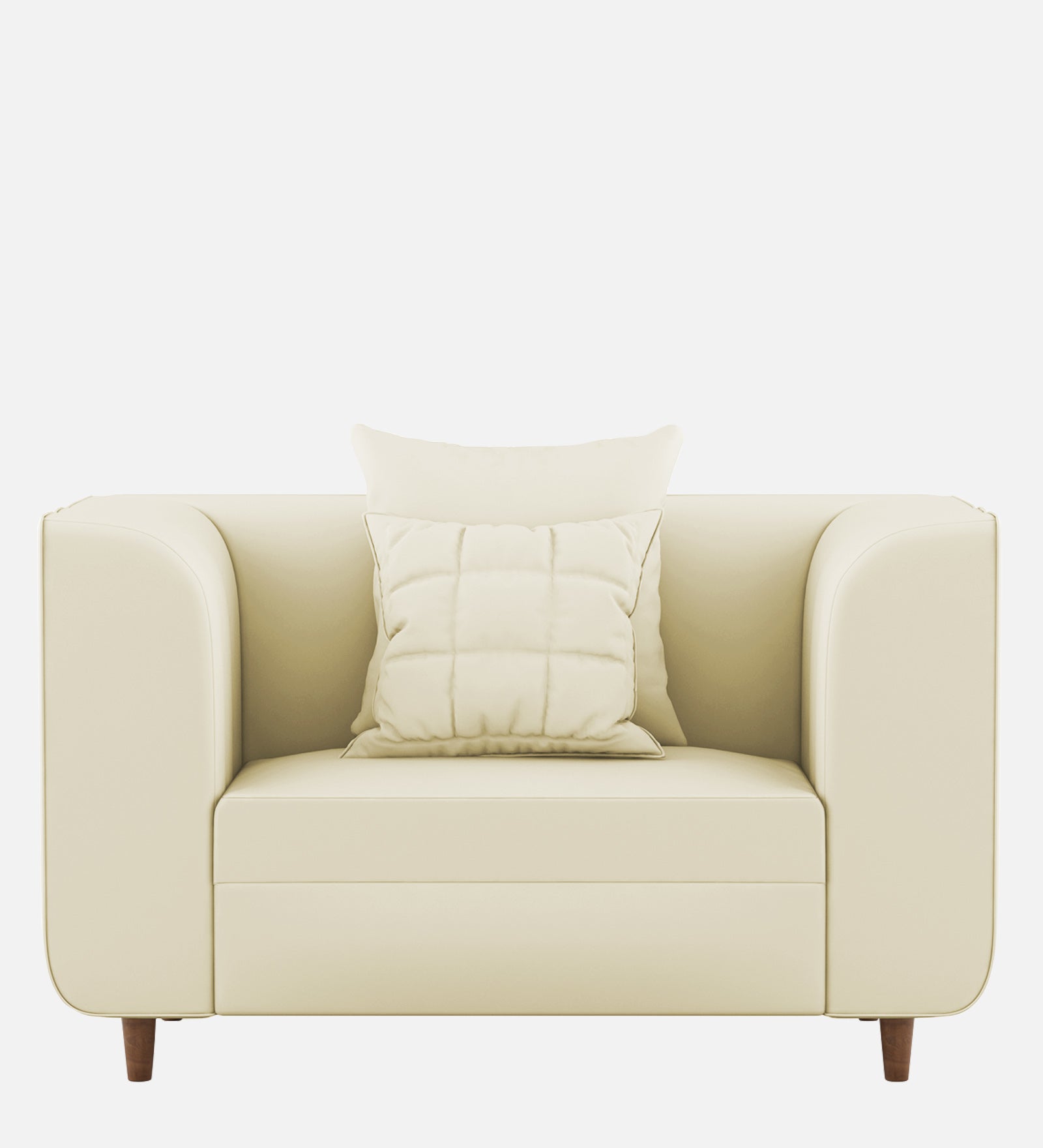 Sumo Velvet 1 Seater Sofa In Warm White Colour - Febonic Living