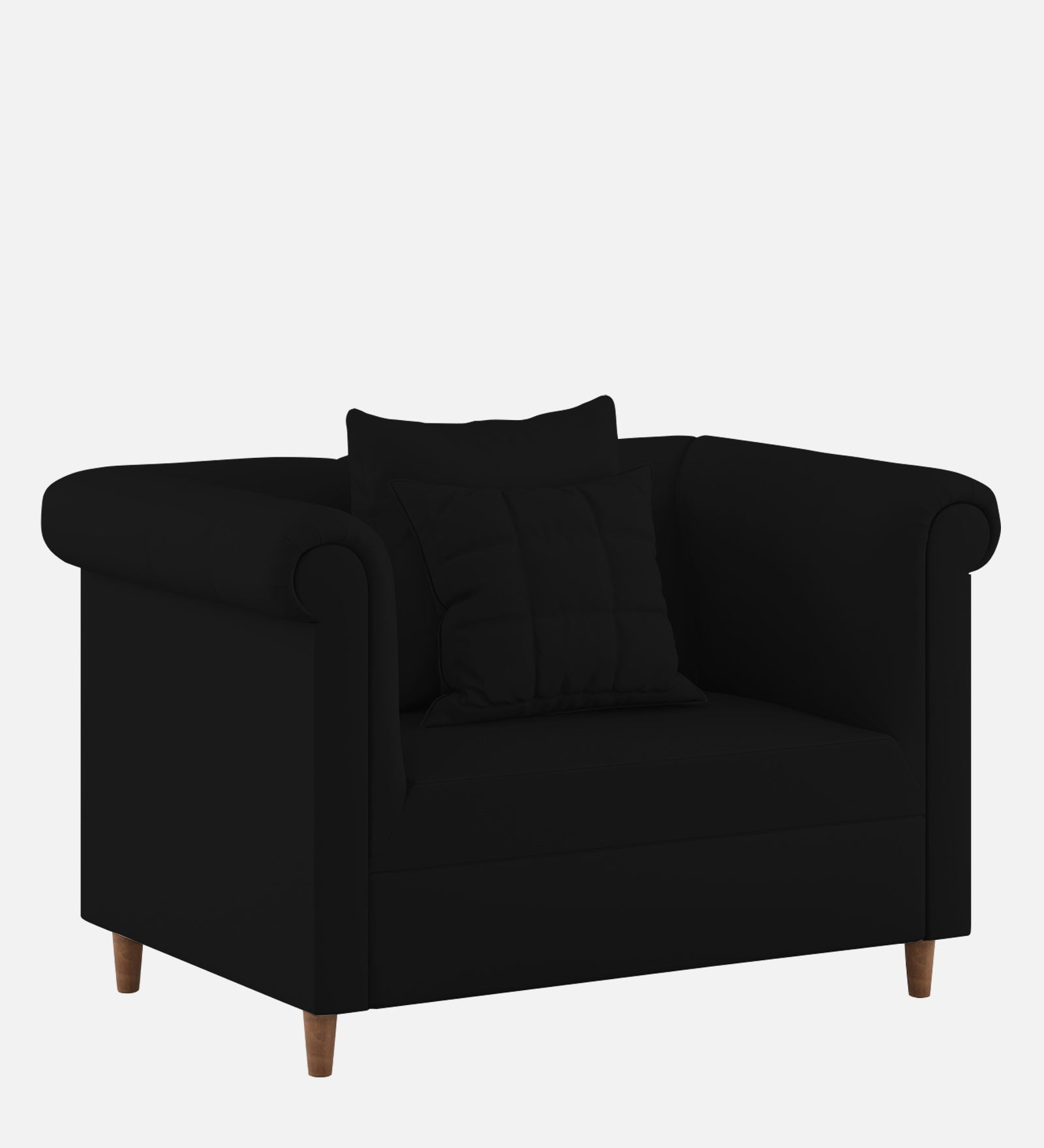 Rubi Velvet 1 Seater Sofa In Adam Black Colour - Febonic Living