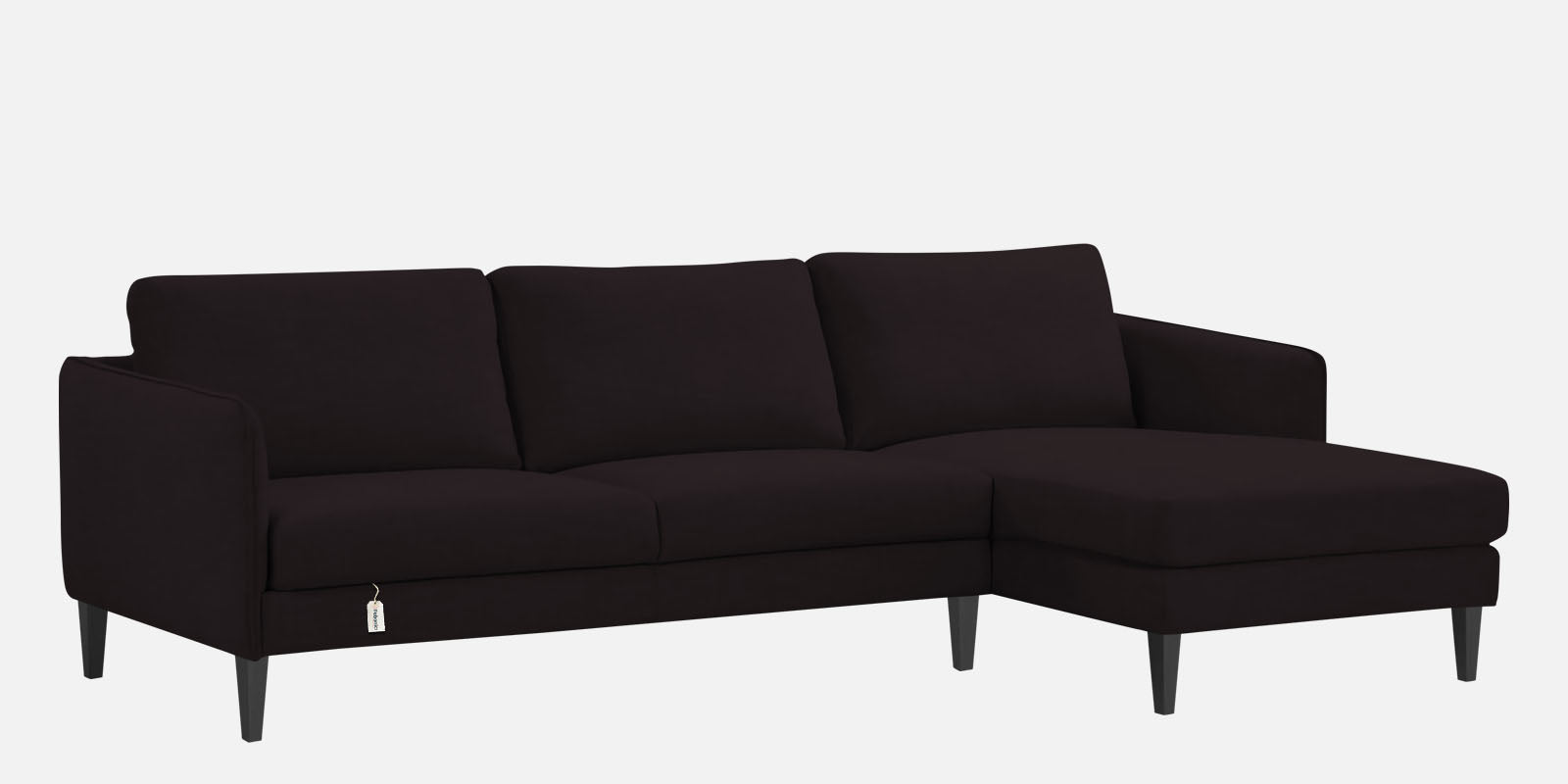 Piku Fabric LHS Sectional Sofa (3+Lounger) In Cara Brown Colour - Febonic Living