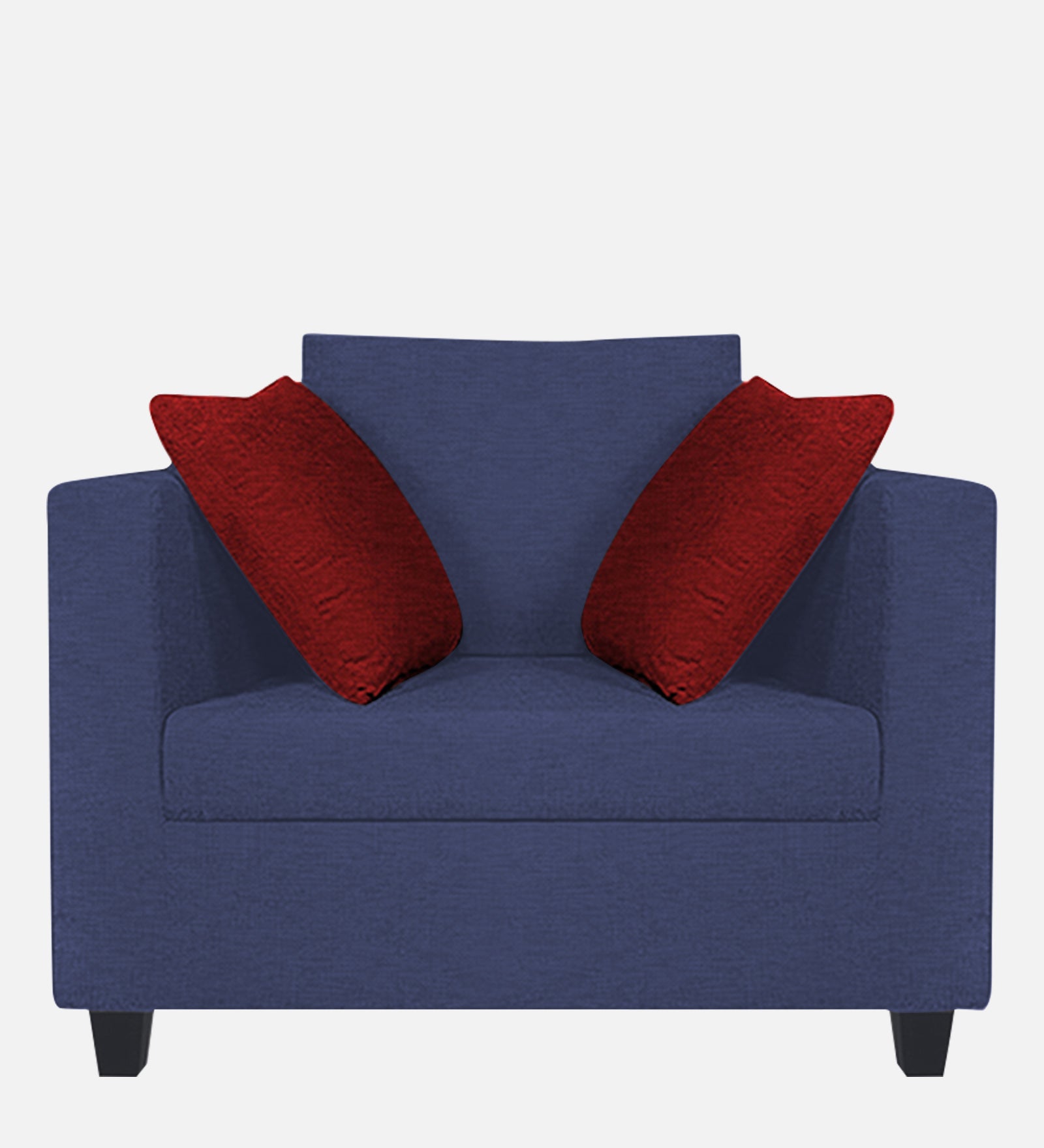 Nuska Fabric 1 Seater Sofa In Slate Blue Colour - Febonic Living