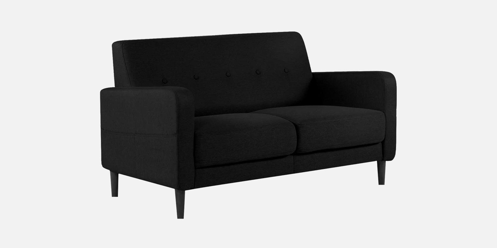 Marq Fabric 2 Seater Sofa In Zed Black Colour - Febonic Living