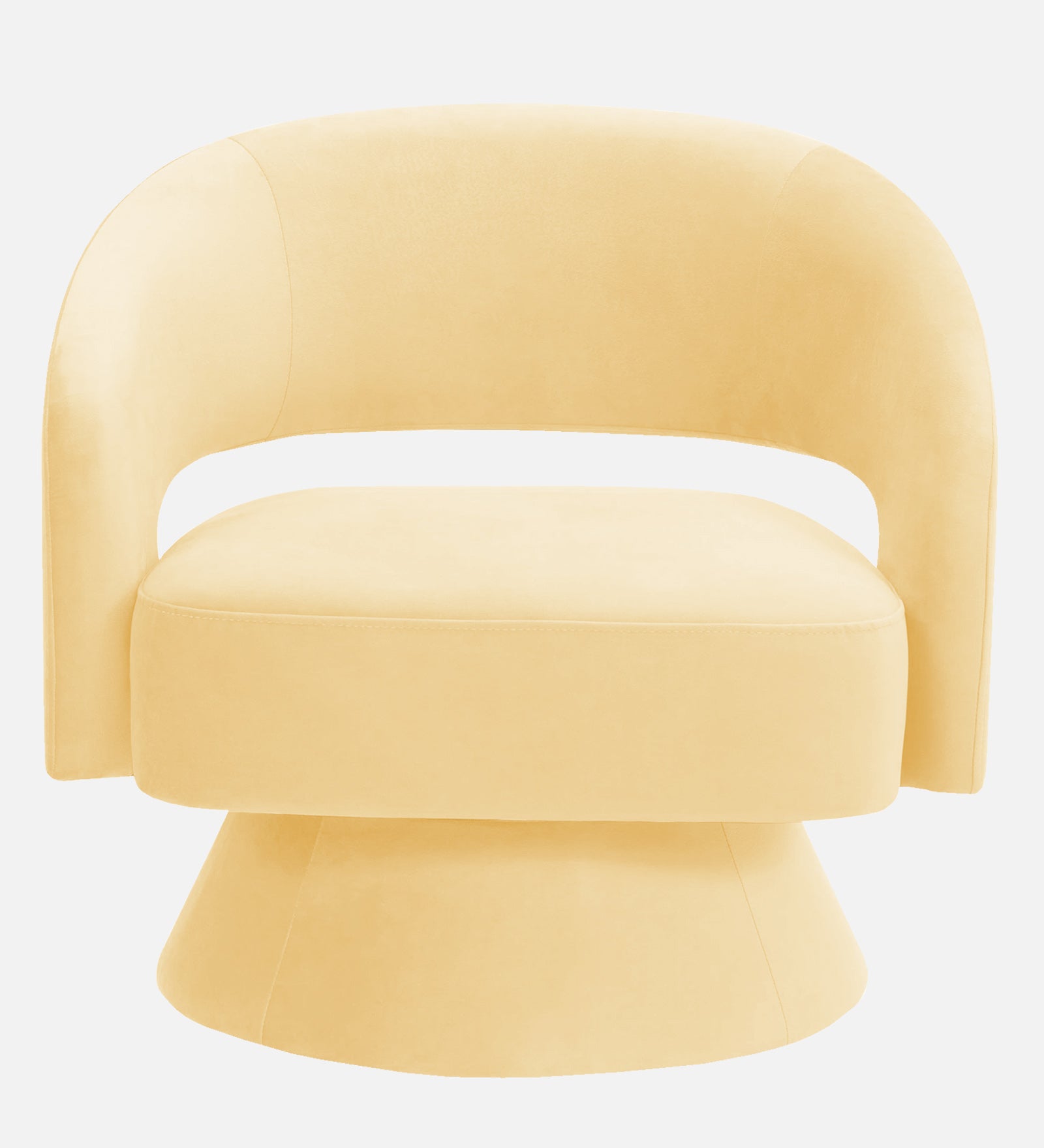 Pendra Velvet Swivel Chair In Sandy Beige Colour - Febonic Living