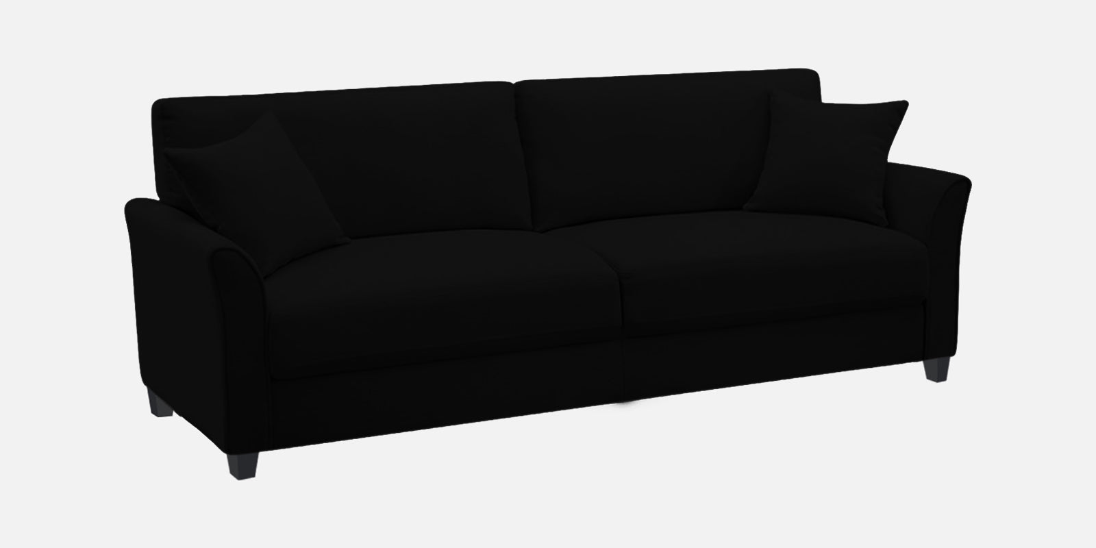 Daroo Velvet 3 Seater Sofa In Adam Black Colour - Febonic Living