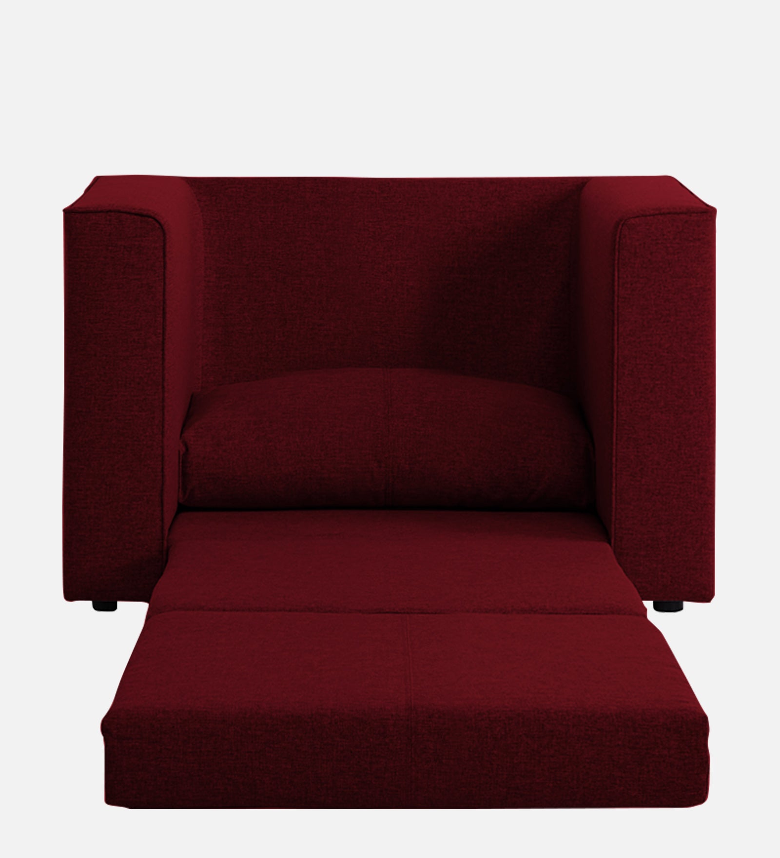Kenia Fabric 1 Seater Foldable Sofa Cum Bed In Ruby Red Colour - Febonic Living
