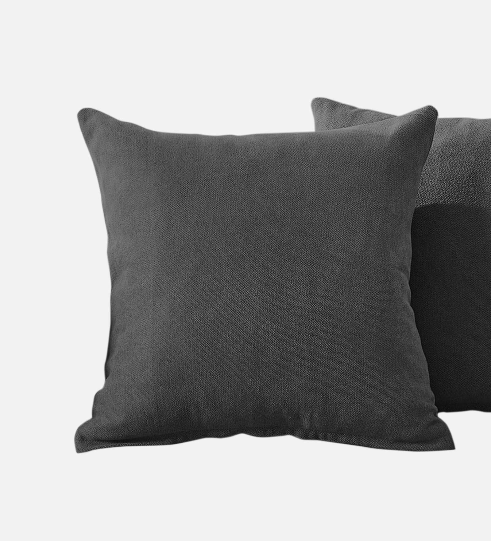 Kaya Fabric (20x20in) Sofa Pillows In Charcoal Grey Colour (Pack of 2) - Febonic Living