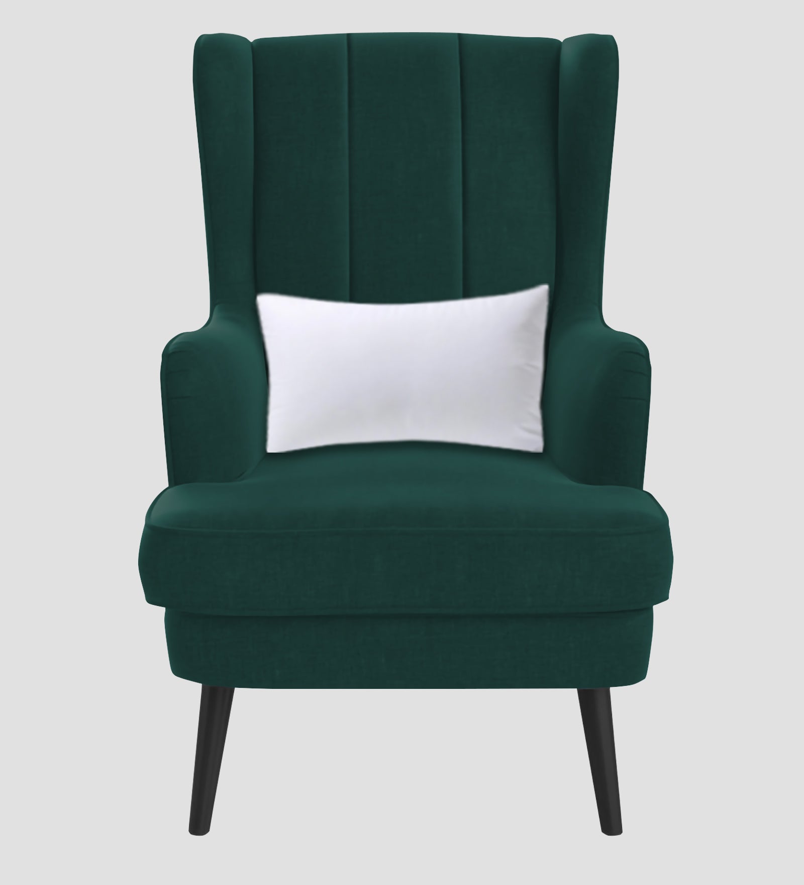 Niya Velvet Wing Chair In Pine Green Colour - Febonic Living