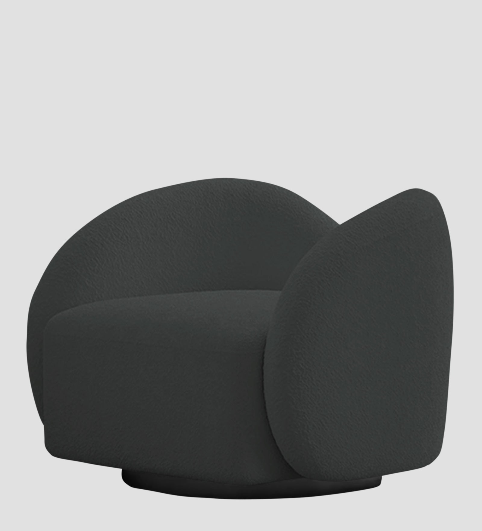 Miles Boucle Fabric Swivel Chair in Shadow Grey Colour