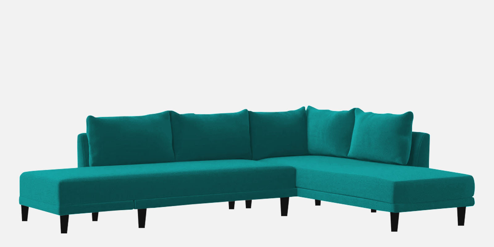 Ira Fabric LHS 6 Seater Convertible Sofa Cum Bed In Sea Green Colour - Febonic Living