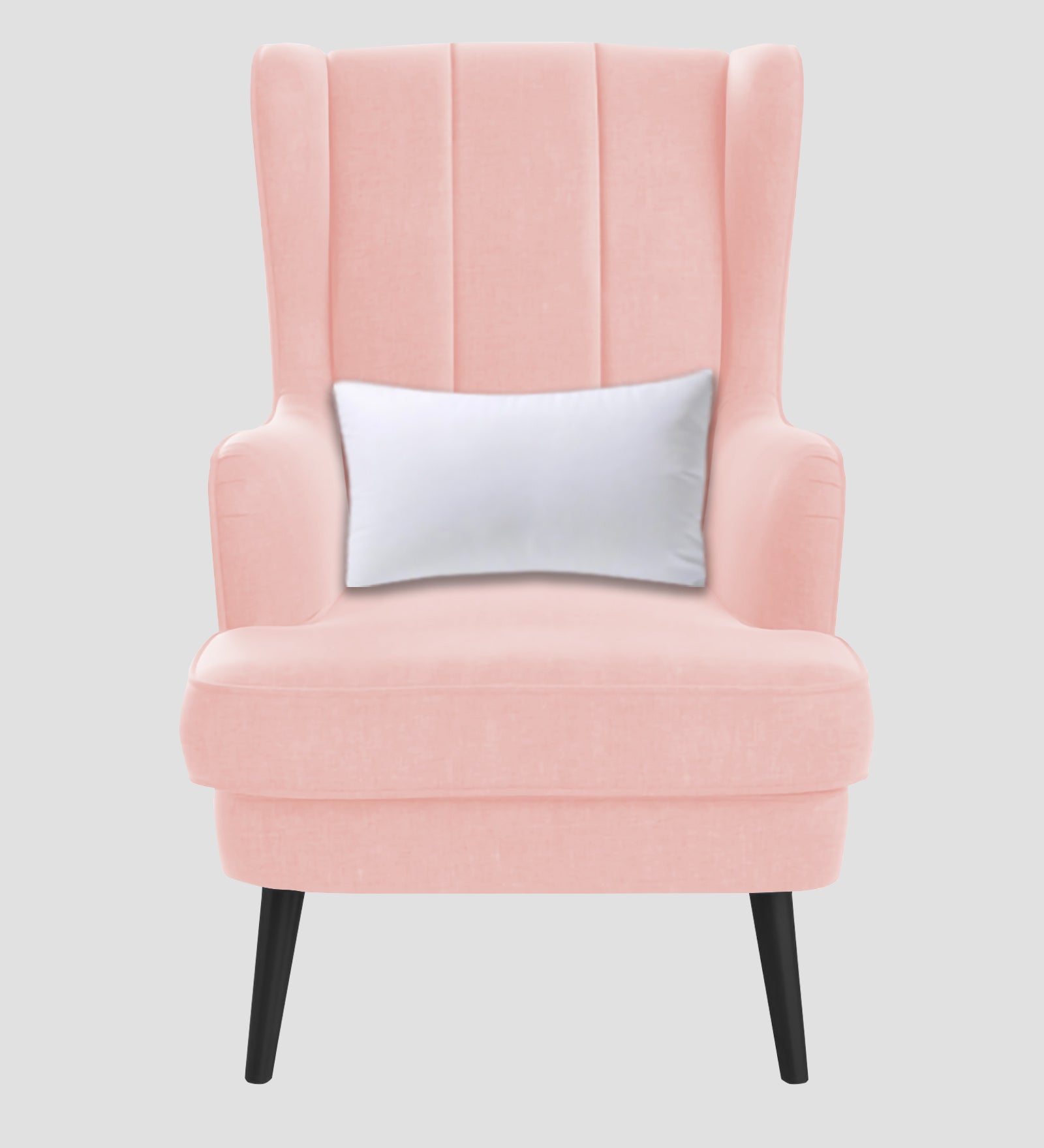 Niya Velvet Wing Chair In Millennial Pink Colour - Febonic Living