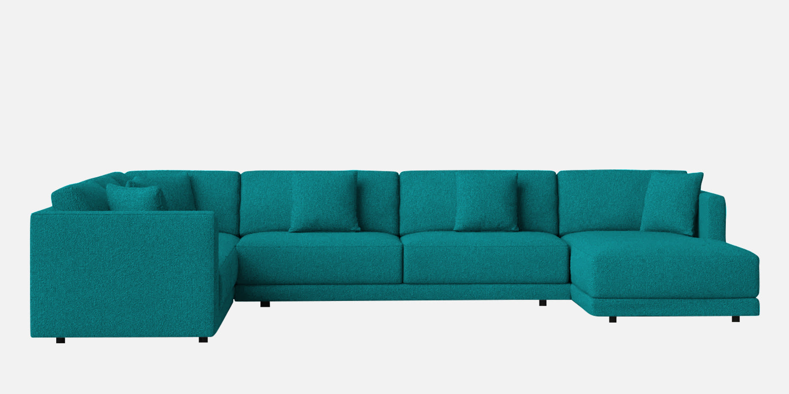 Carlin Fabric LHS 8 Seater Sectional Sofa In Sea Green Colour - Febonic Living