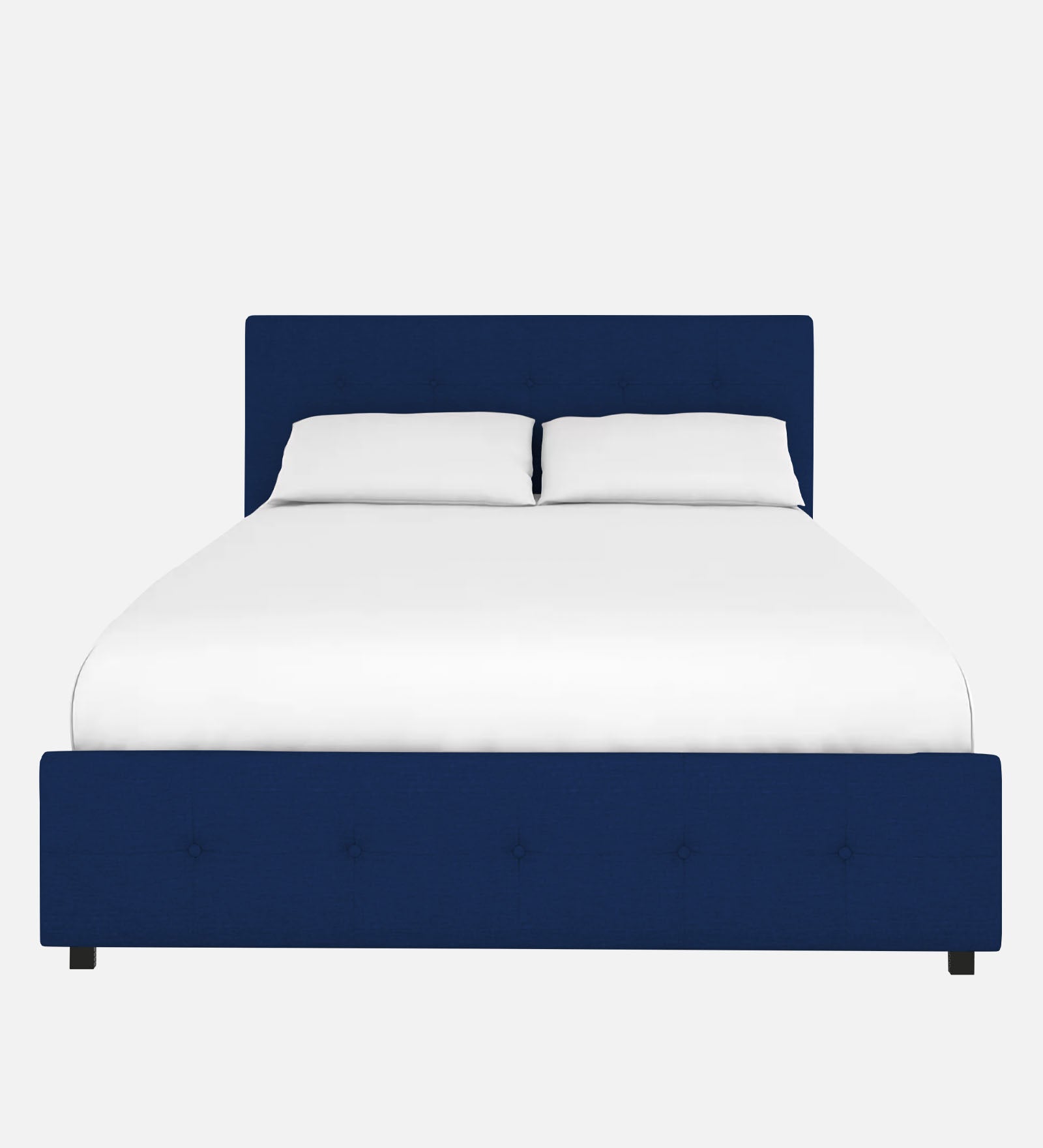 Lido Fabric Queen Size Bed In Royal Blue Colour With Drawer Storage - Febonic Living