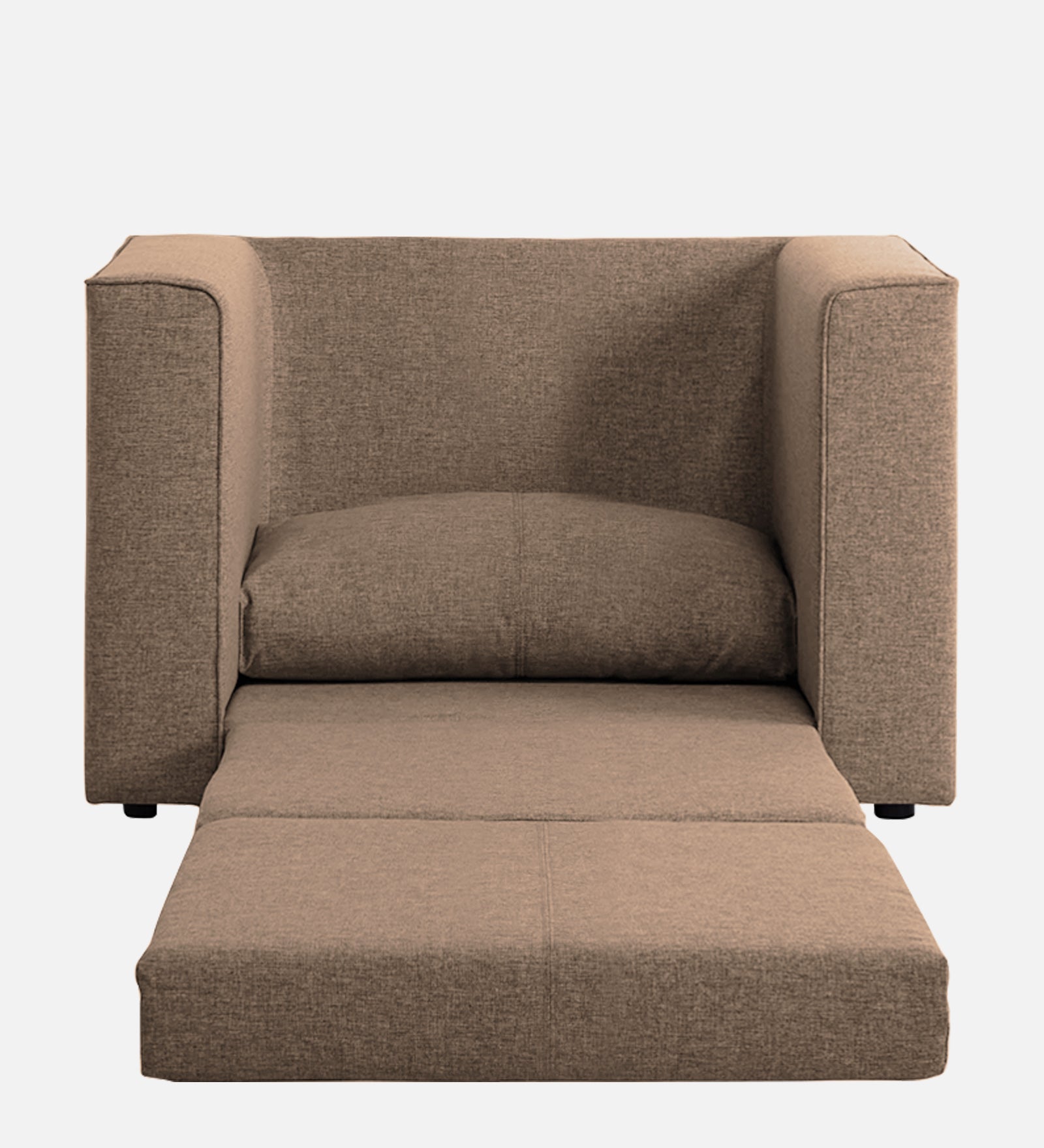 Kenia Fabric 1 Seater Foldable Sofa Cum Bed In Cookie Beige Colour - Febonic Living