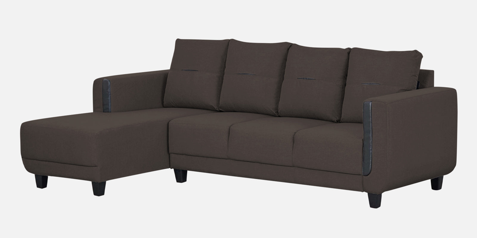 Perry Fabric RHS Sectional Sofa (3+Lounger) In Caspa Brown Colour - Febonic Living