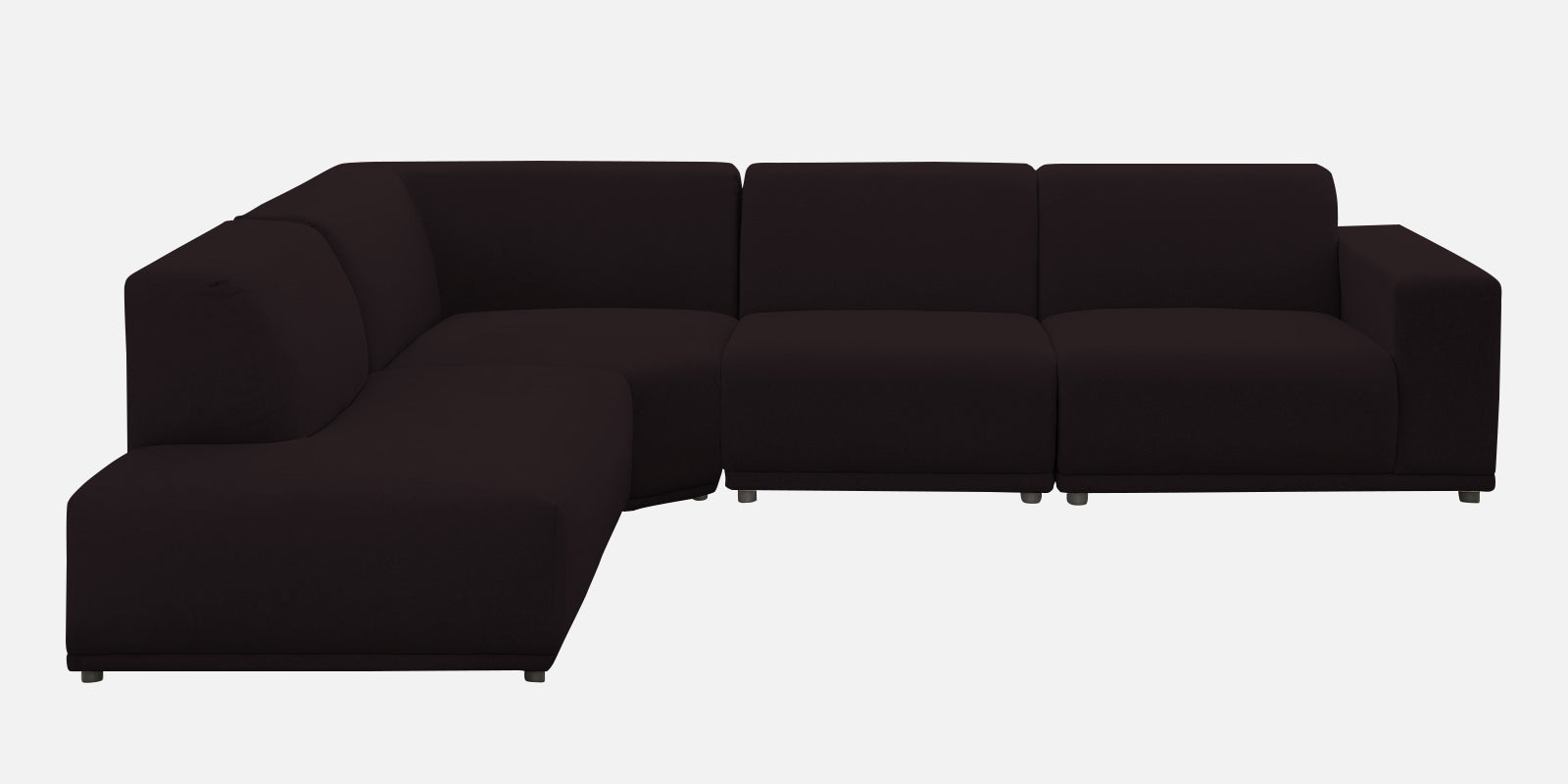 Adam Fabric LHS Sectional Sofa (3+Ottoman Lounger) In Cara Brown Colour - Febonic Living