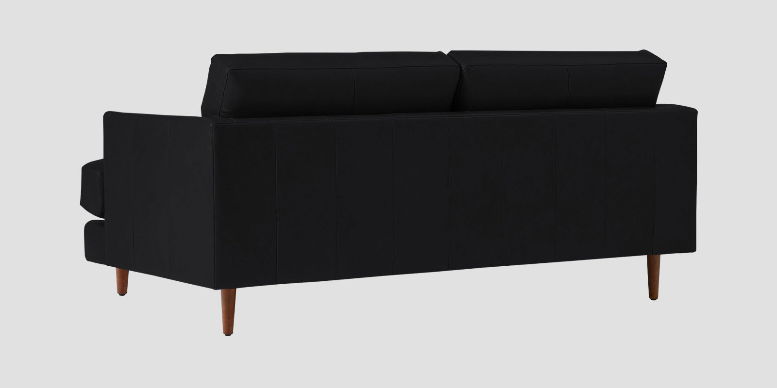 Sterio Leatherette 2 Seater Sofa In Light Black Colour - Febonic Living