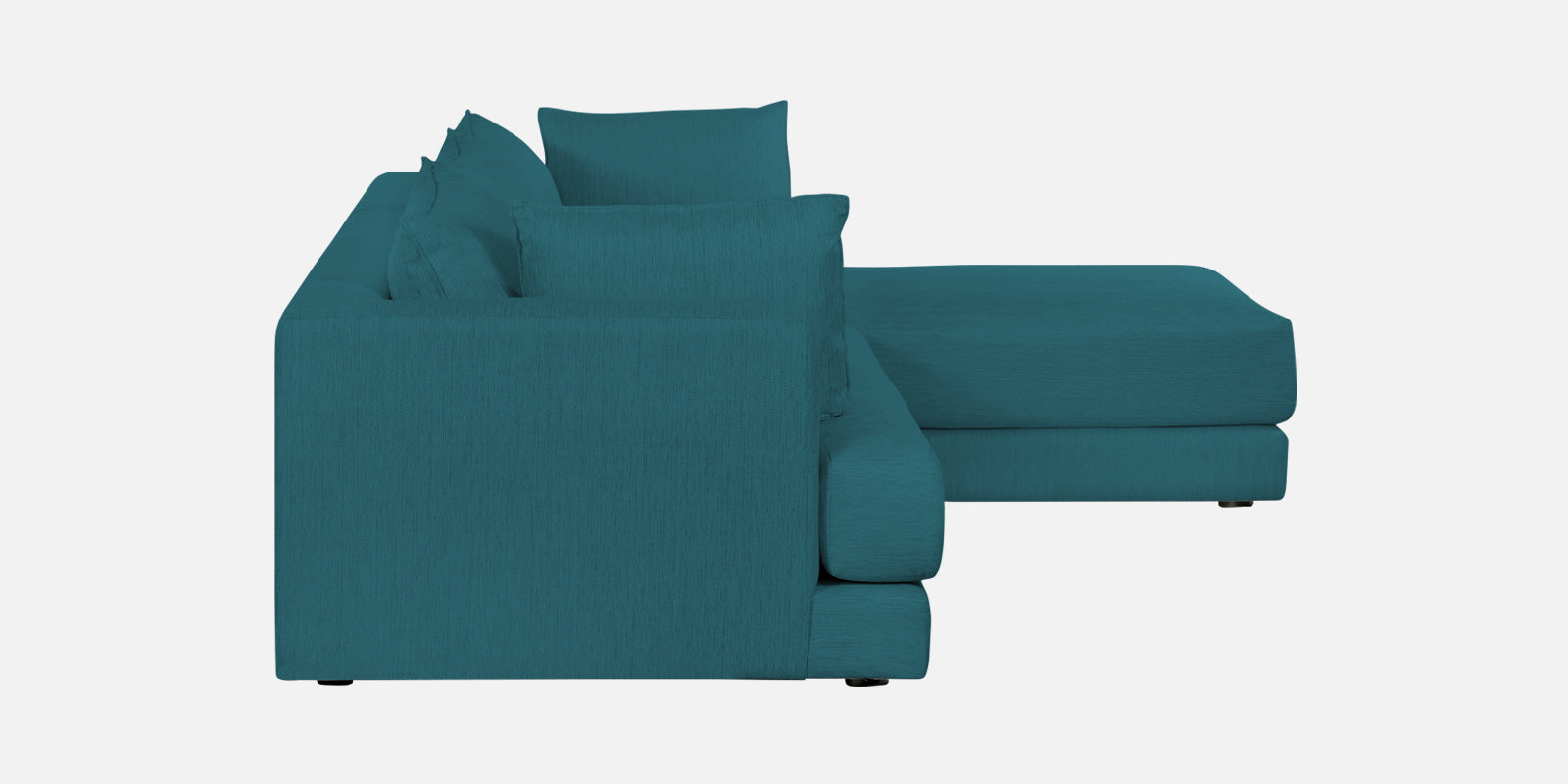 Ziggy Fabric LHS Sectional Sofa (3+Lounger) In Water Blue Colour - Febonic Living