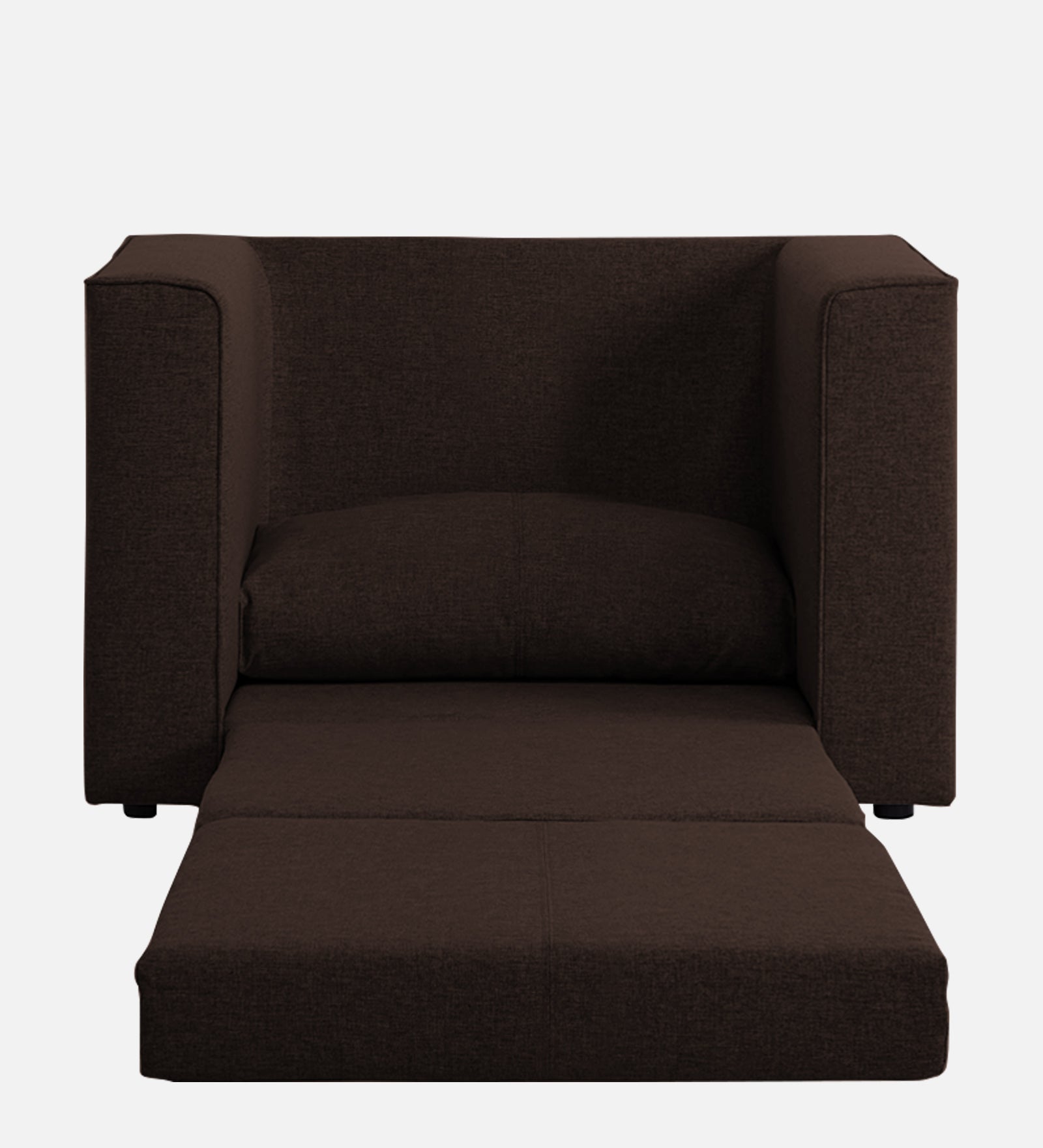 Kenia Fabric 1 Seater Foldable Sofa Cum Bed In Coffee Brown Colour - Febonic Living
