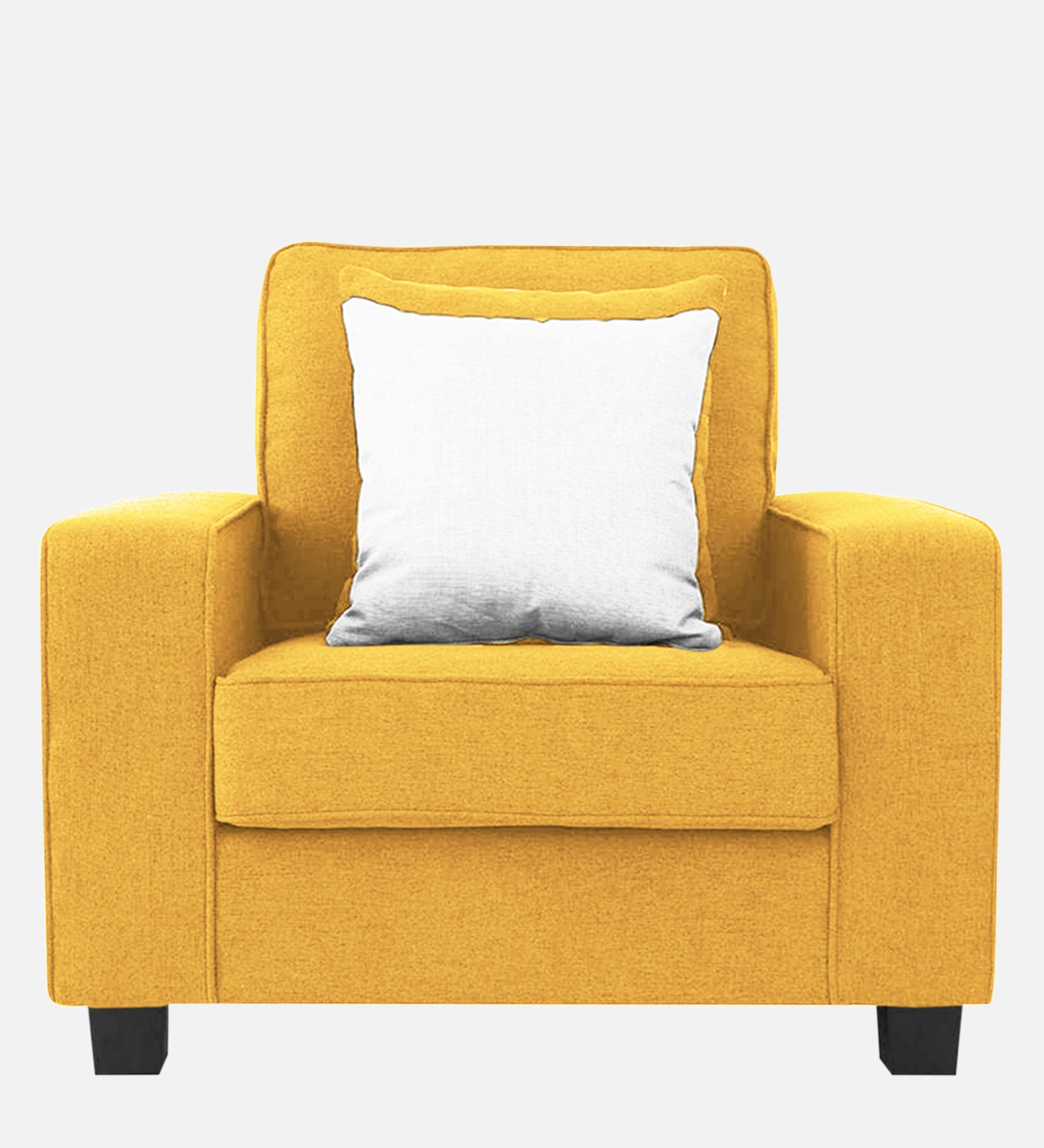 Ladybug Fabric 1 Seater Sofa In Bold Yellow Colour - Febonic Living