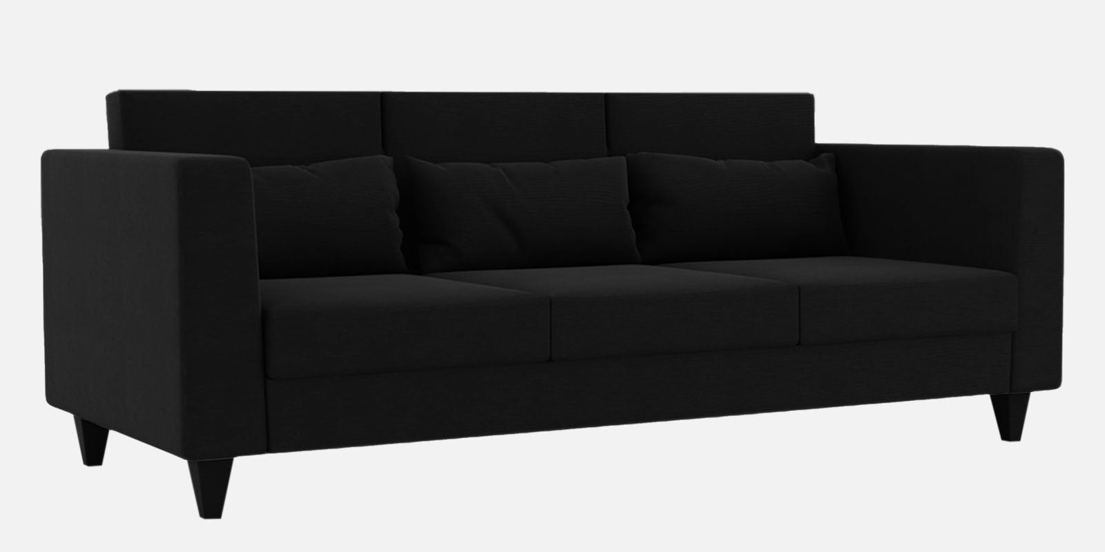 Nipul Fabric 3 Seater Sofa In Zed Black Colour - Febonic Living