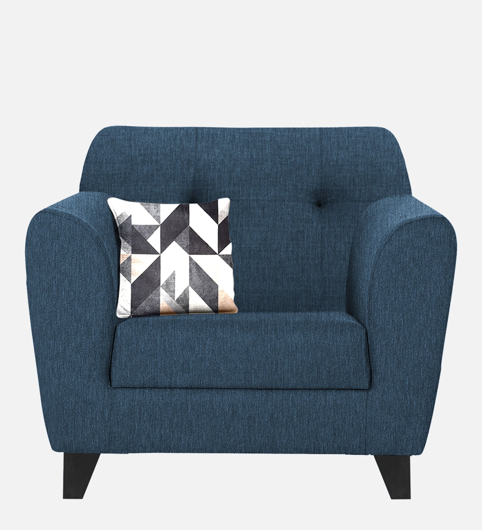 Melaan Fabric 1 Seater Sofa In Light Blue Colour