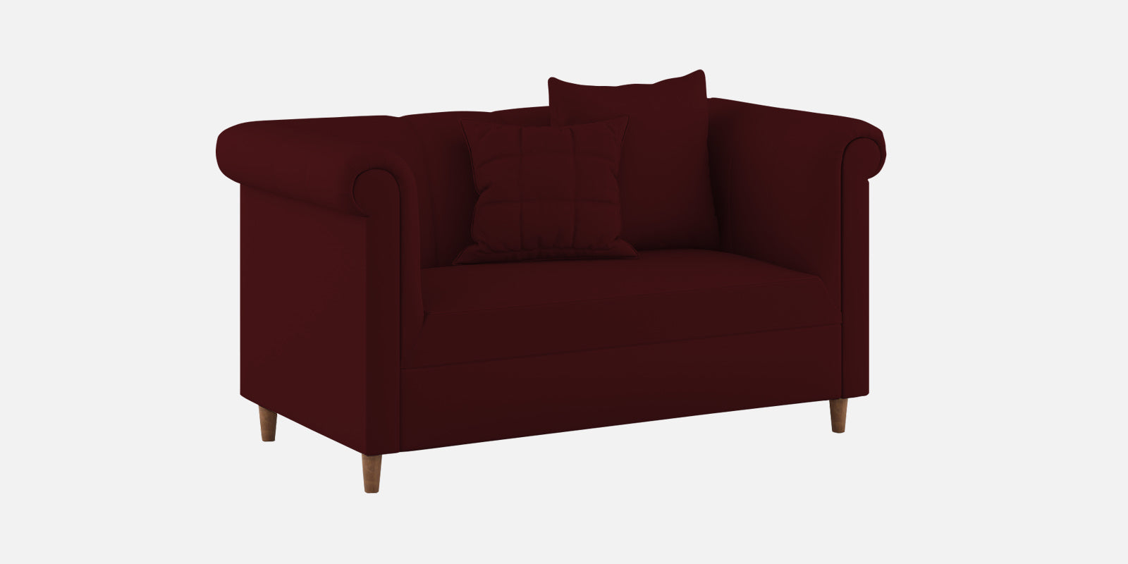 Rubi Velvet 2 Seater Sofa In Blood Maroon Colour - Febonic Living