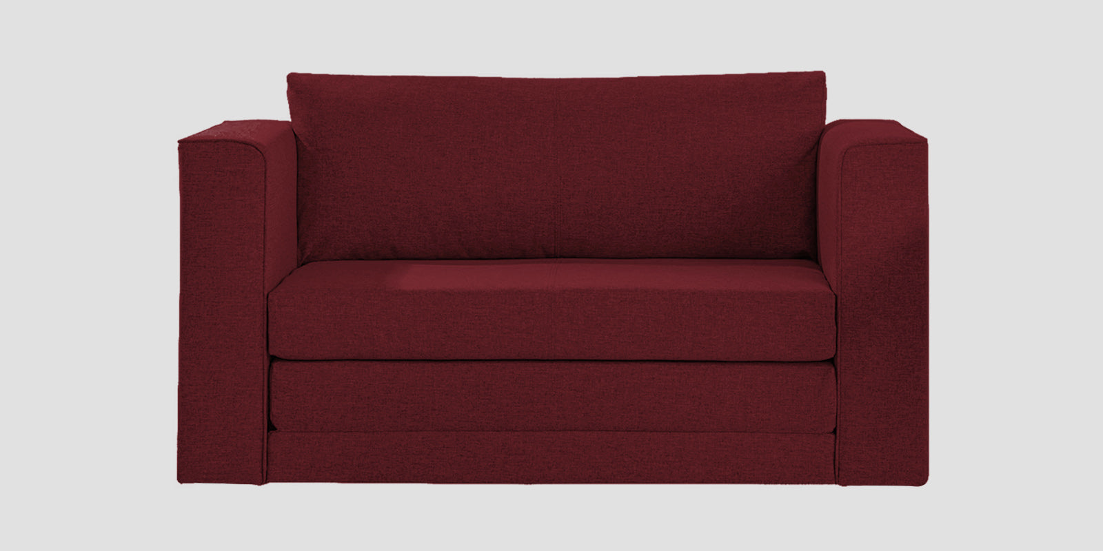 Kenia Fabric 2 Seater Foldable Sofa Cum Bed In Blood Maroon Colour - Febonic Living