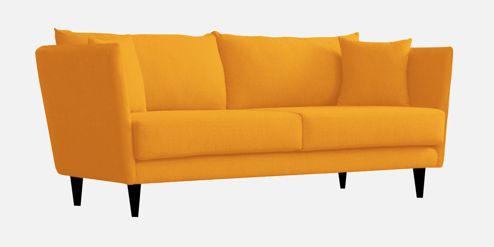 Norway Velvet 3 Seater Sofa In Safforn Yellow Colour - Febonic Living
