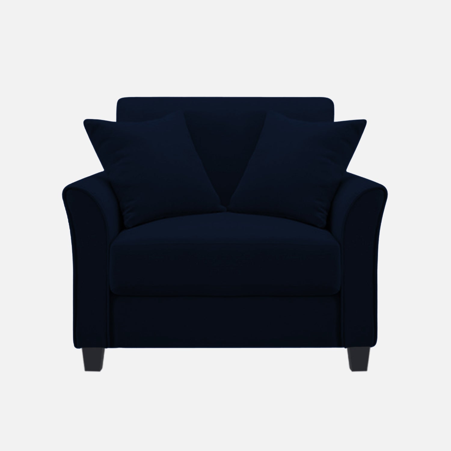 Daroo Velvet 1 Seater Sofa In Dark Blue Colour
