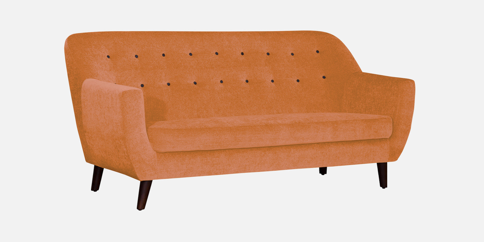 German Fabric 3 Seater Sofa In Dark Orange Colour - Febonic Living
