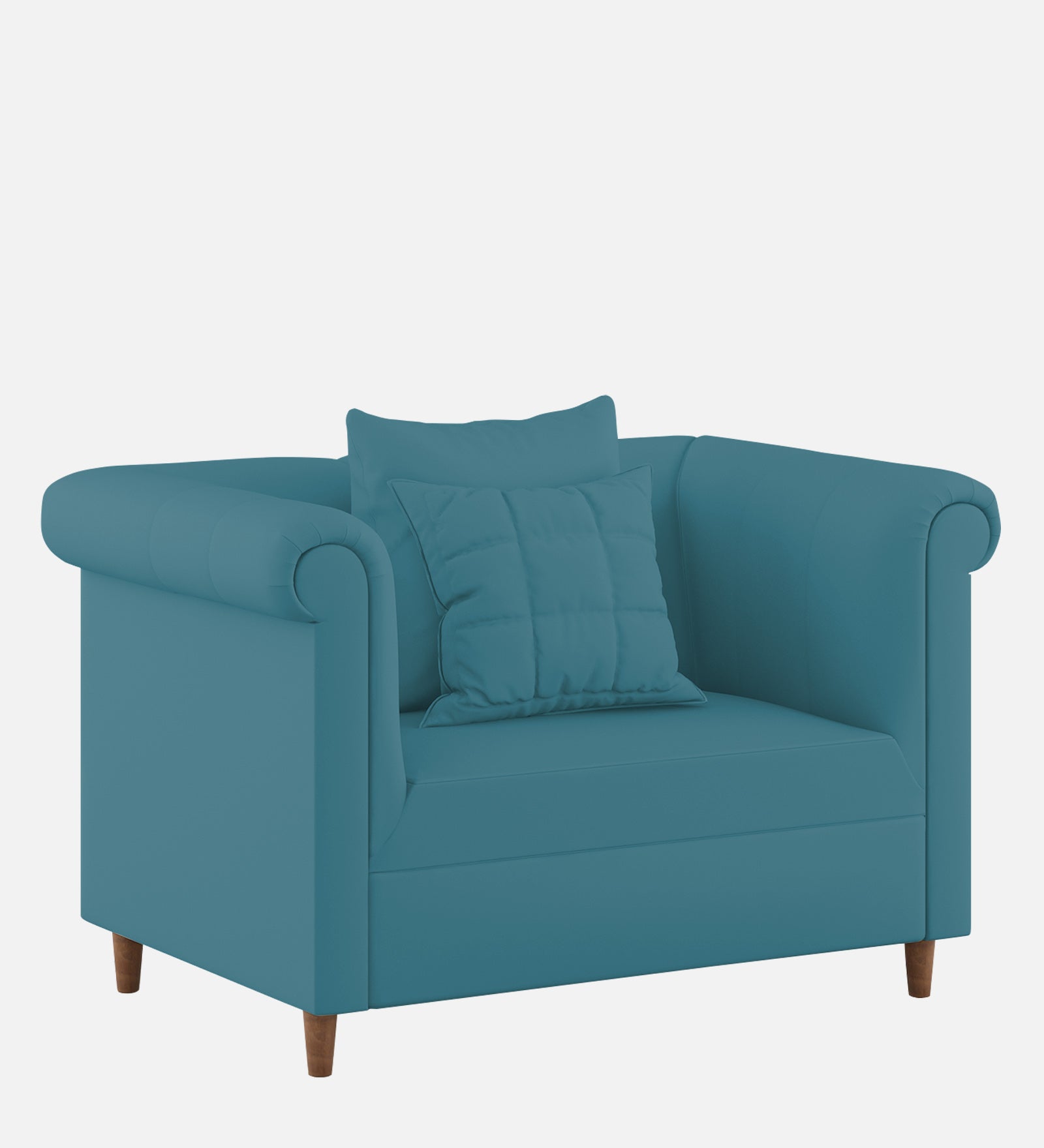 Rubi Velvet 1 Seater Sofa In Aqua Blue Colour - Febonic Living