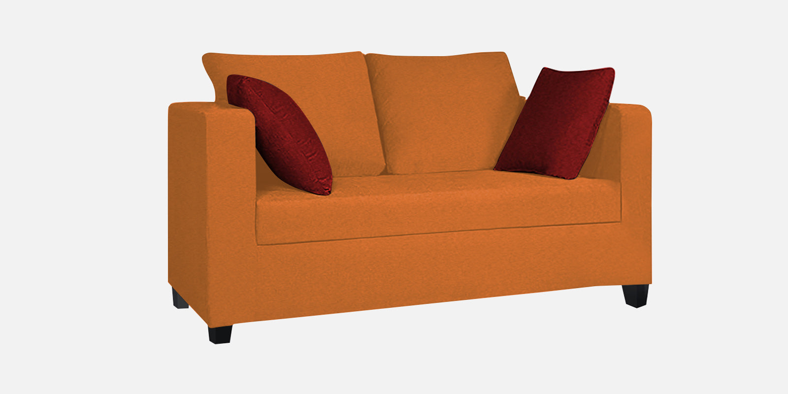 Nuska Fabric 2 Seater Sofa In Dark Orange Colour - Febonic Living